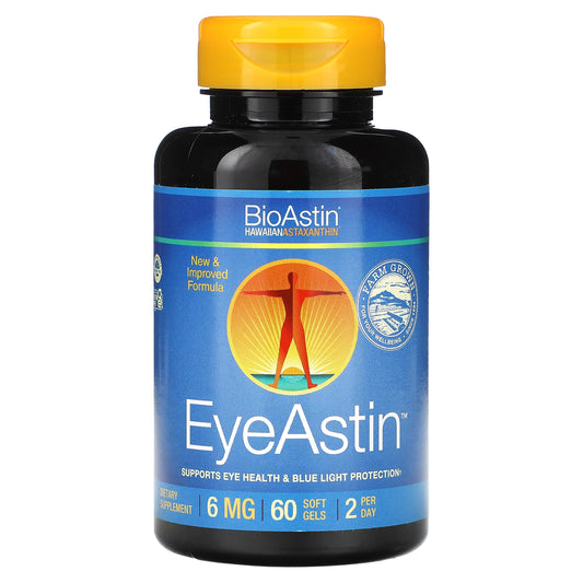 Nutrex Hawaii, BioAstin, EyeAstin, Hawaiian Astaxanthin, 6 mg, 60 Softgels (3 mg per Soft Gel)
