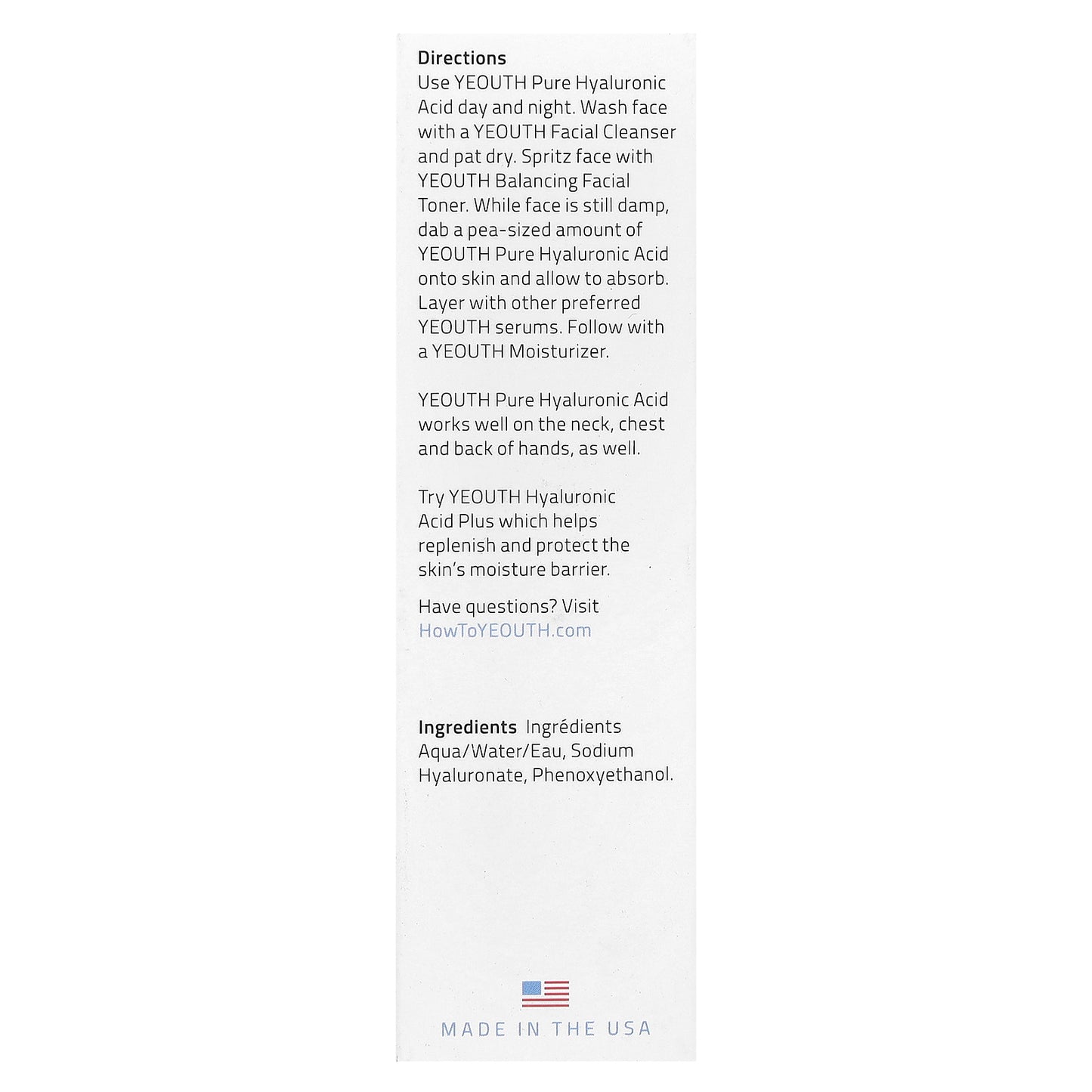 YEOUTH, Pure Hyaluronic Acid, 1 fl oz (30 ml)