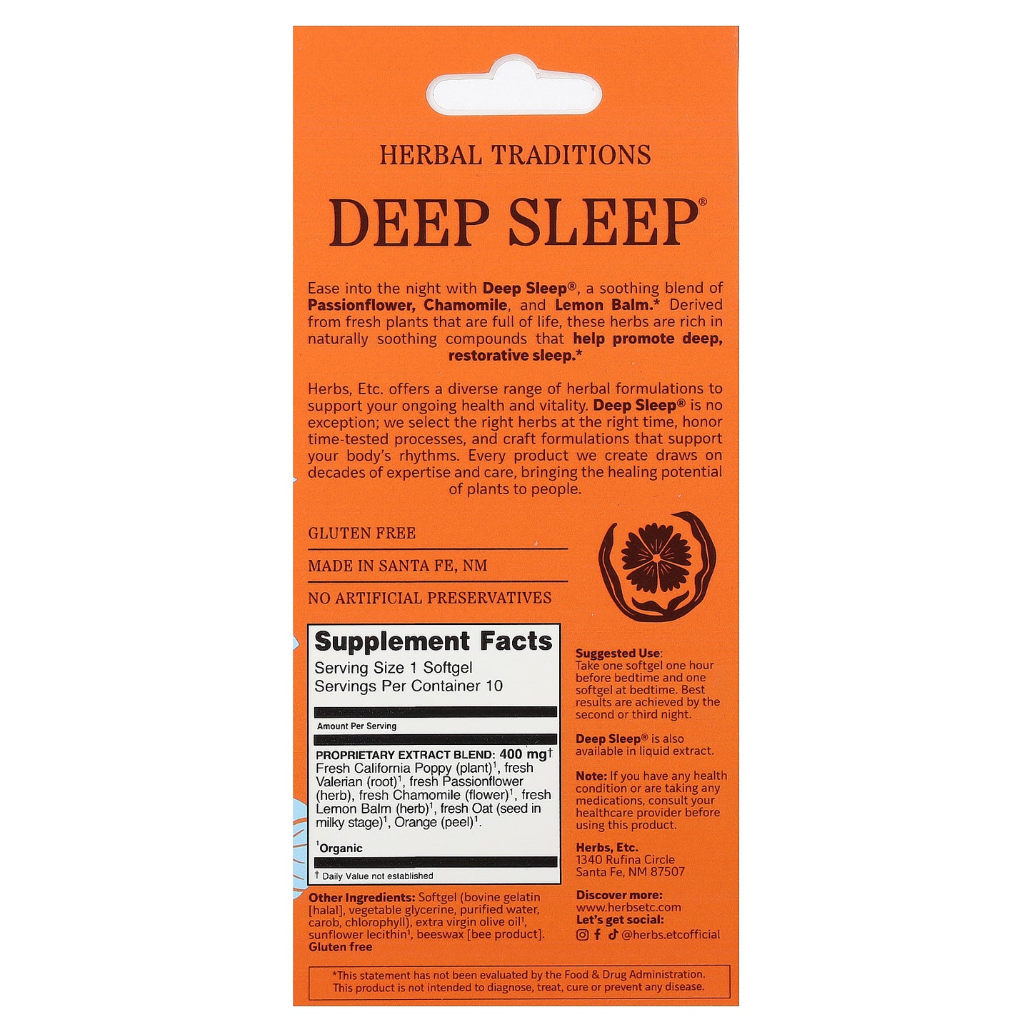 Herbs Etc., Deep Sleep®, 10 Softgels