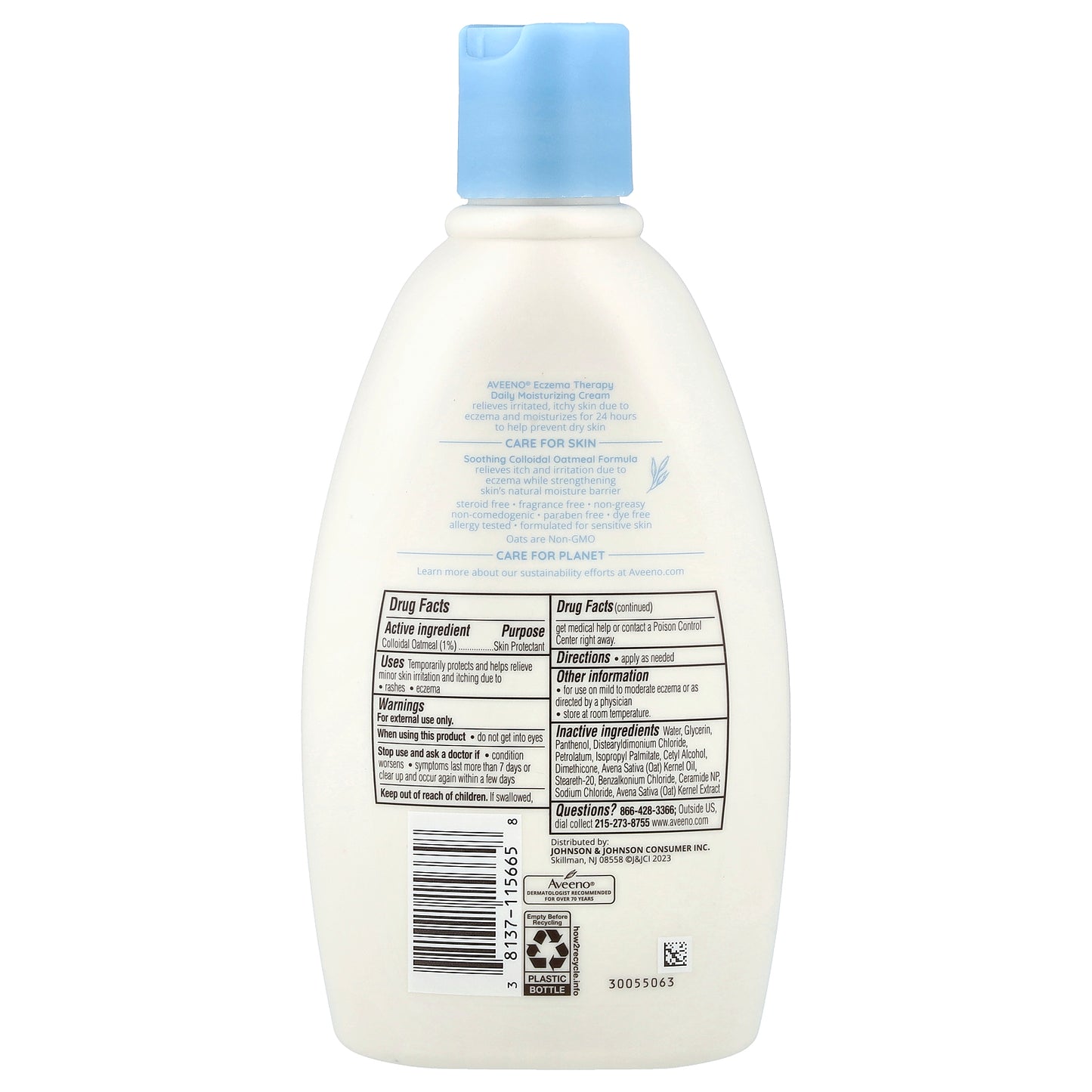 Aveeno, Eczema Therapy Daily Moisturizing Cream, Fragrance Free, 12 fl oz (354 ml)