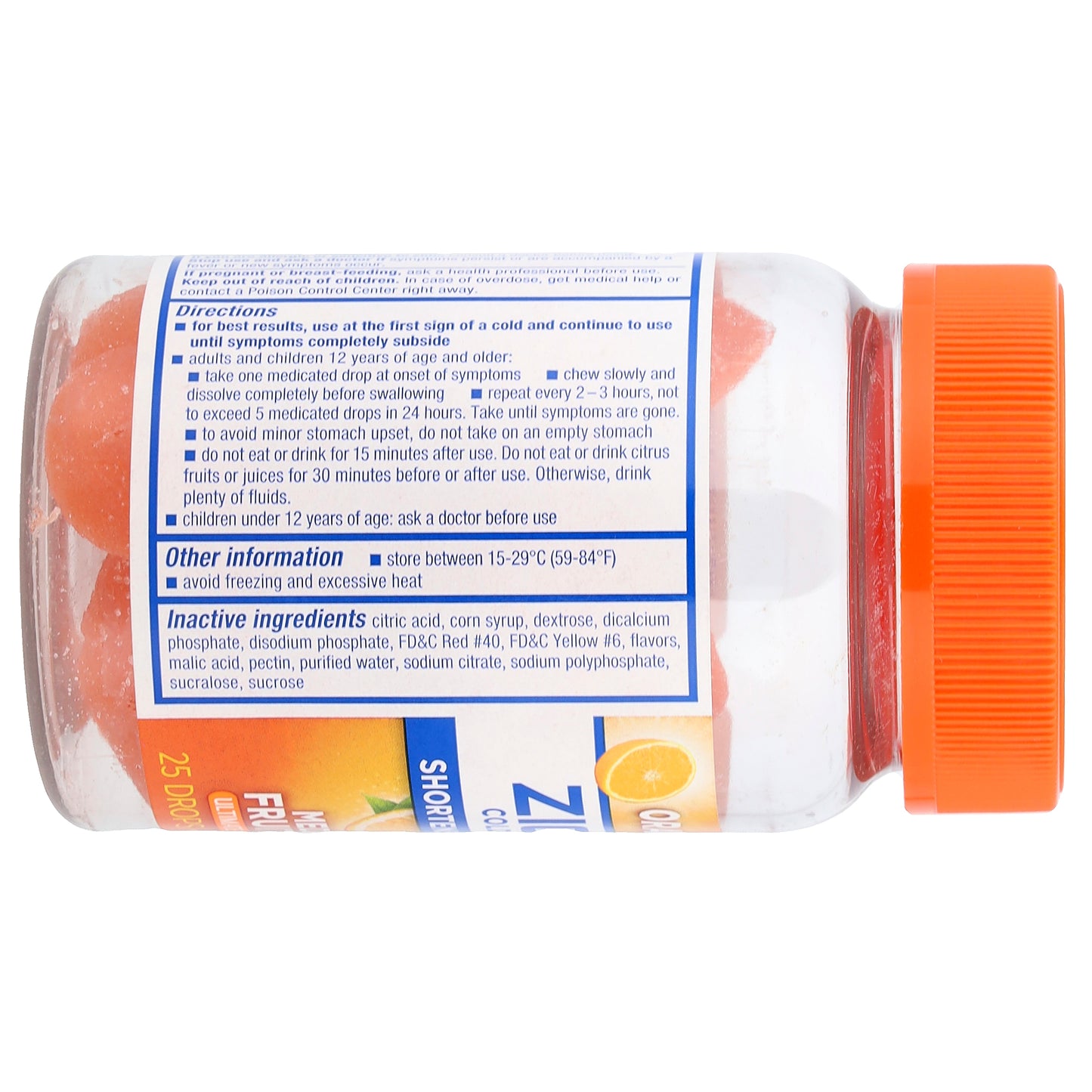 Zicam, Cold Remedy, Medicated Fruit Drops, Ultimate Orange, 25 Drops