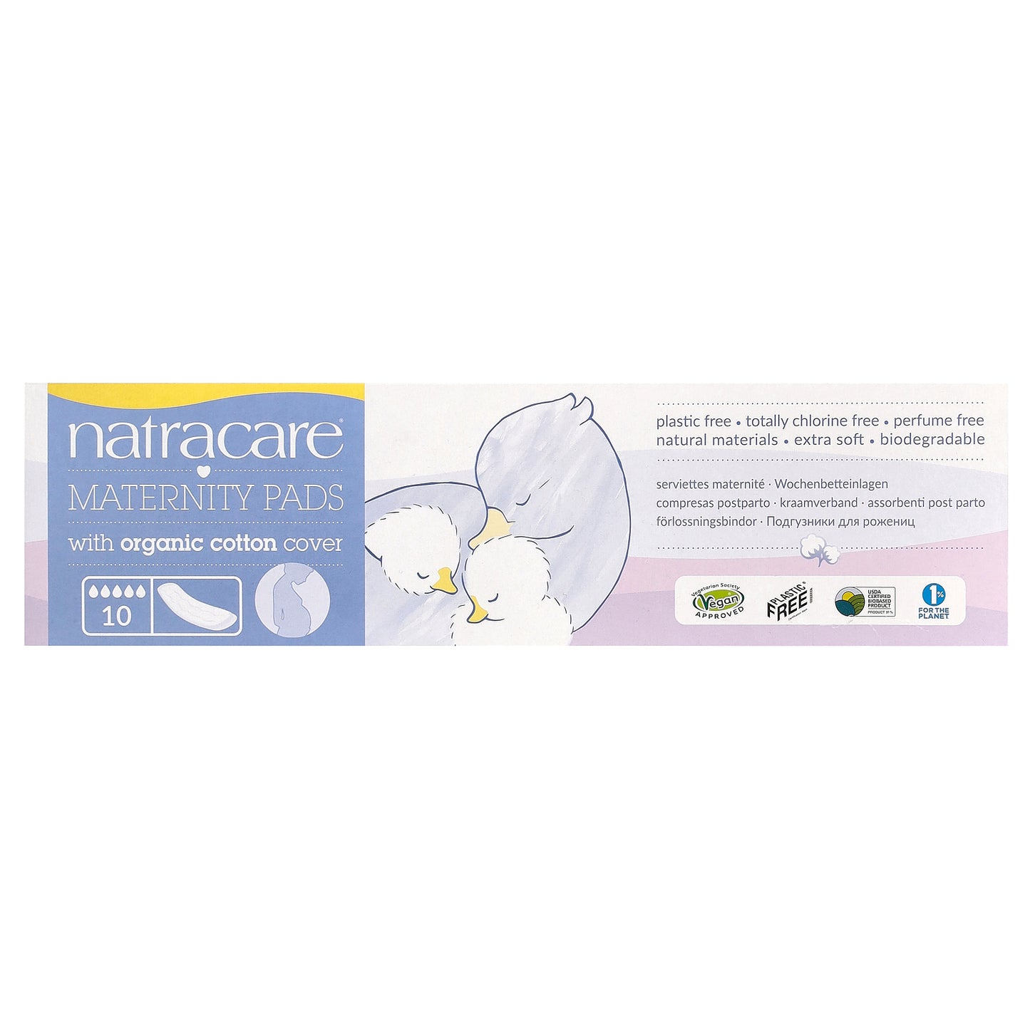 Natracare, Maternity Pads with Organic Cotton Cover, 10 Pads