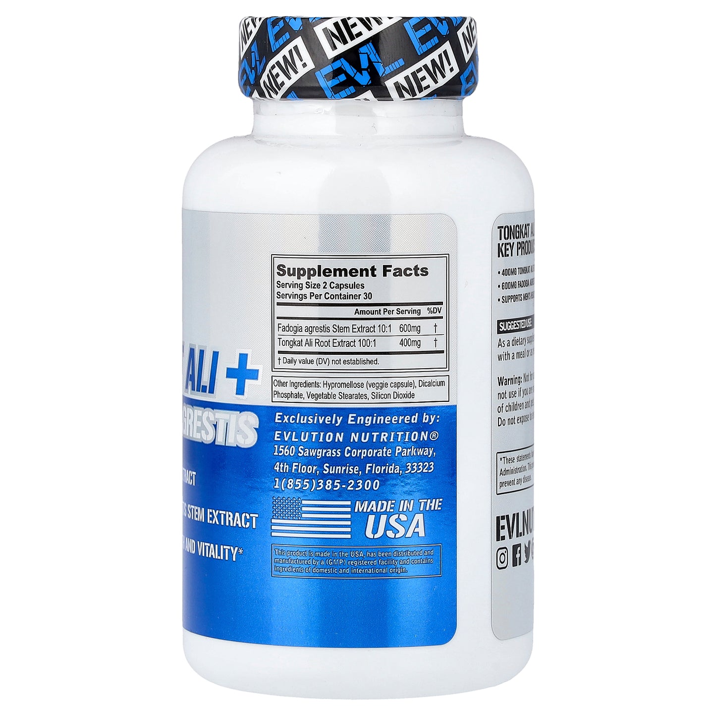 EVLution Nutrition, Tongkat Ali + Fadogia Agrestis, 60 Veggie Capsules
