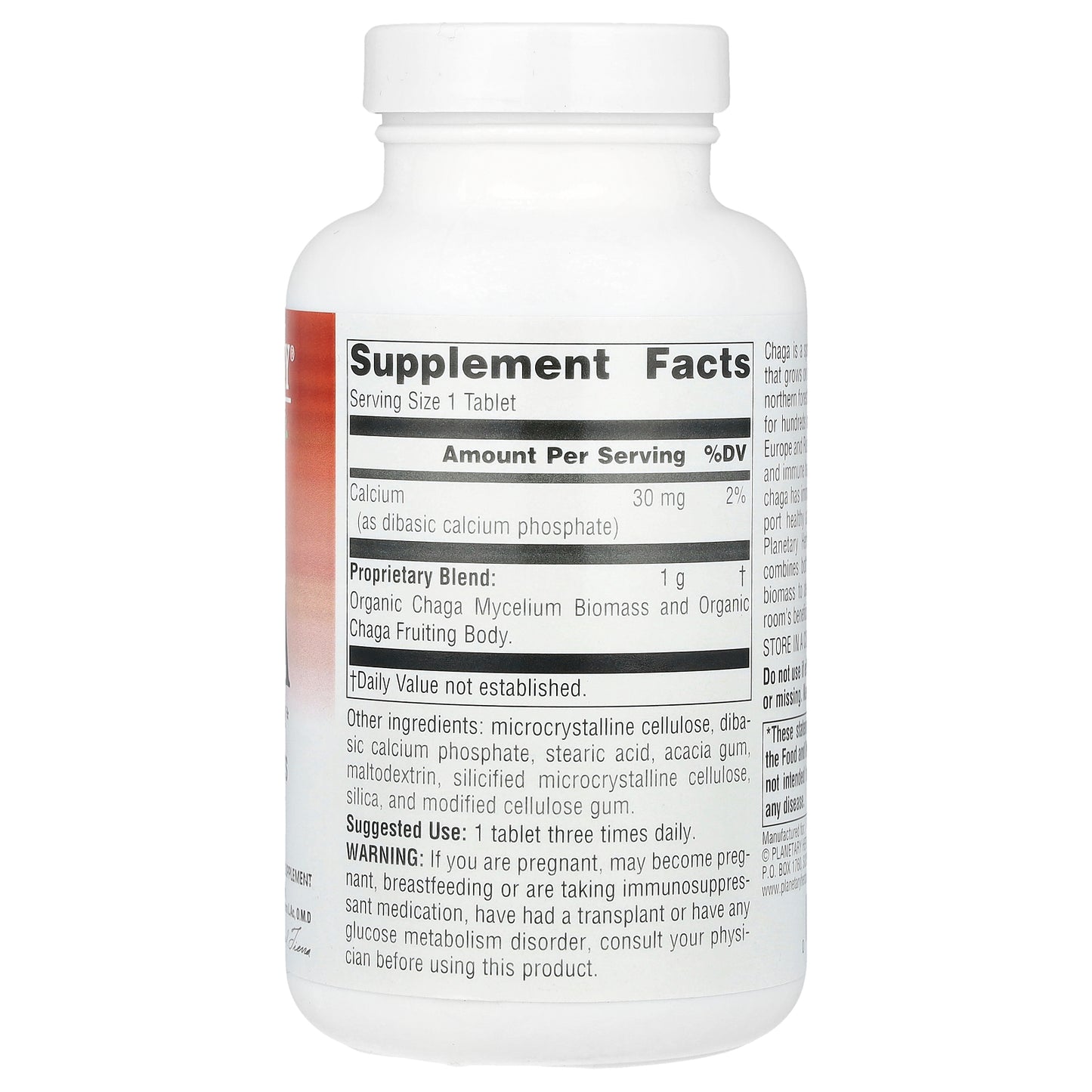 Planetary Herbals, Full Spectrum™ Chaga, 120 Tablets