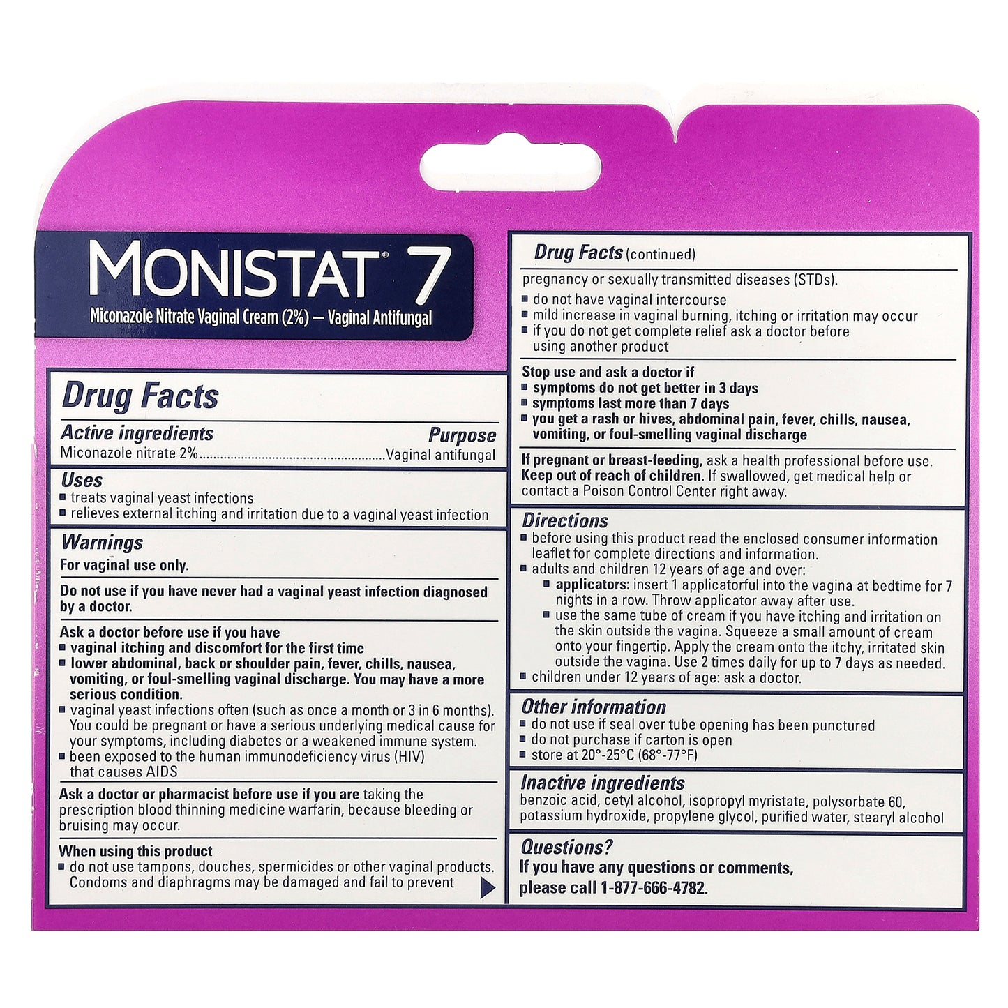 Monistat, 7-Day Treatment Cream, 7 Disposable Applicators + 1.59 oz (45 g) Tube