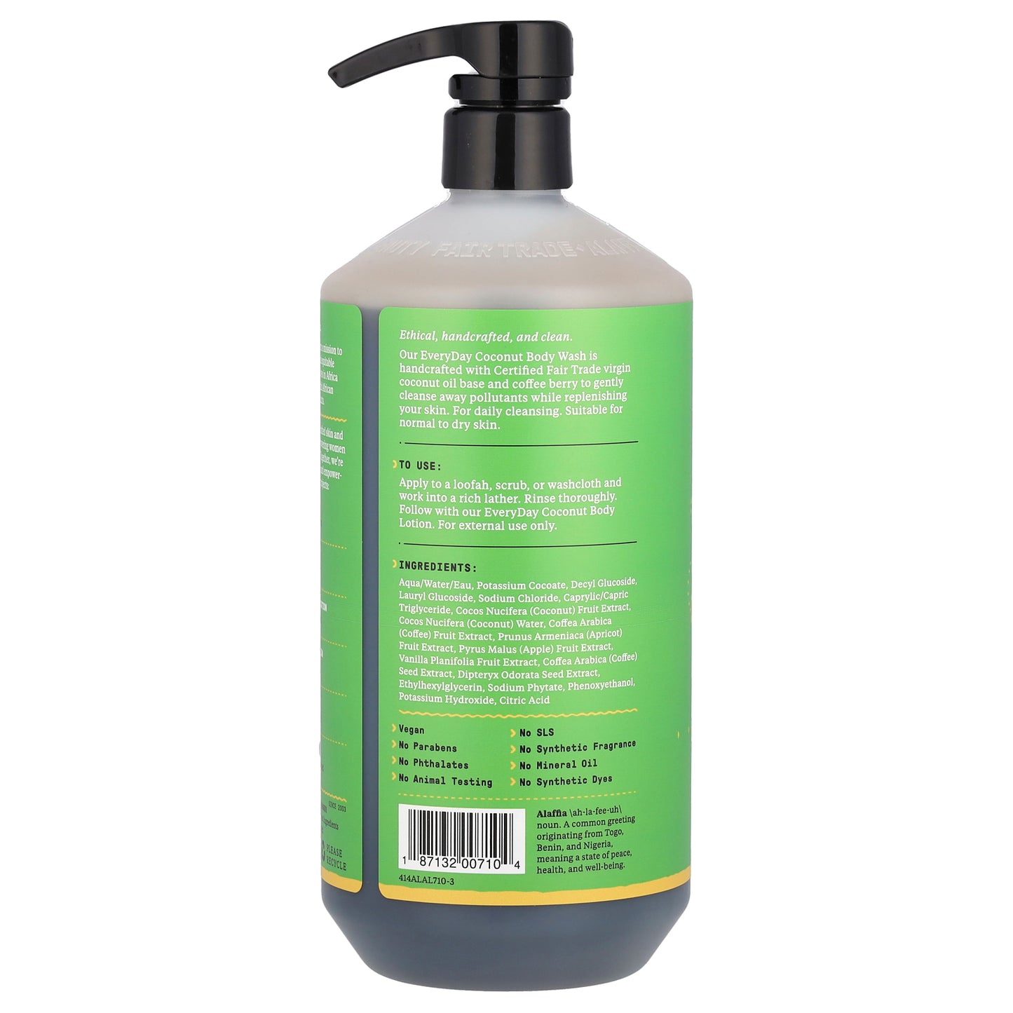 Alaffia, Everyday Coconut®, Body Wash, Normal to Dry Skin, Purely Coconut, 32 fl oz (946 ml)