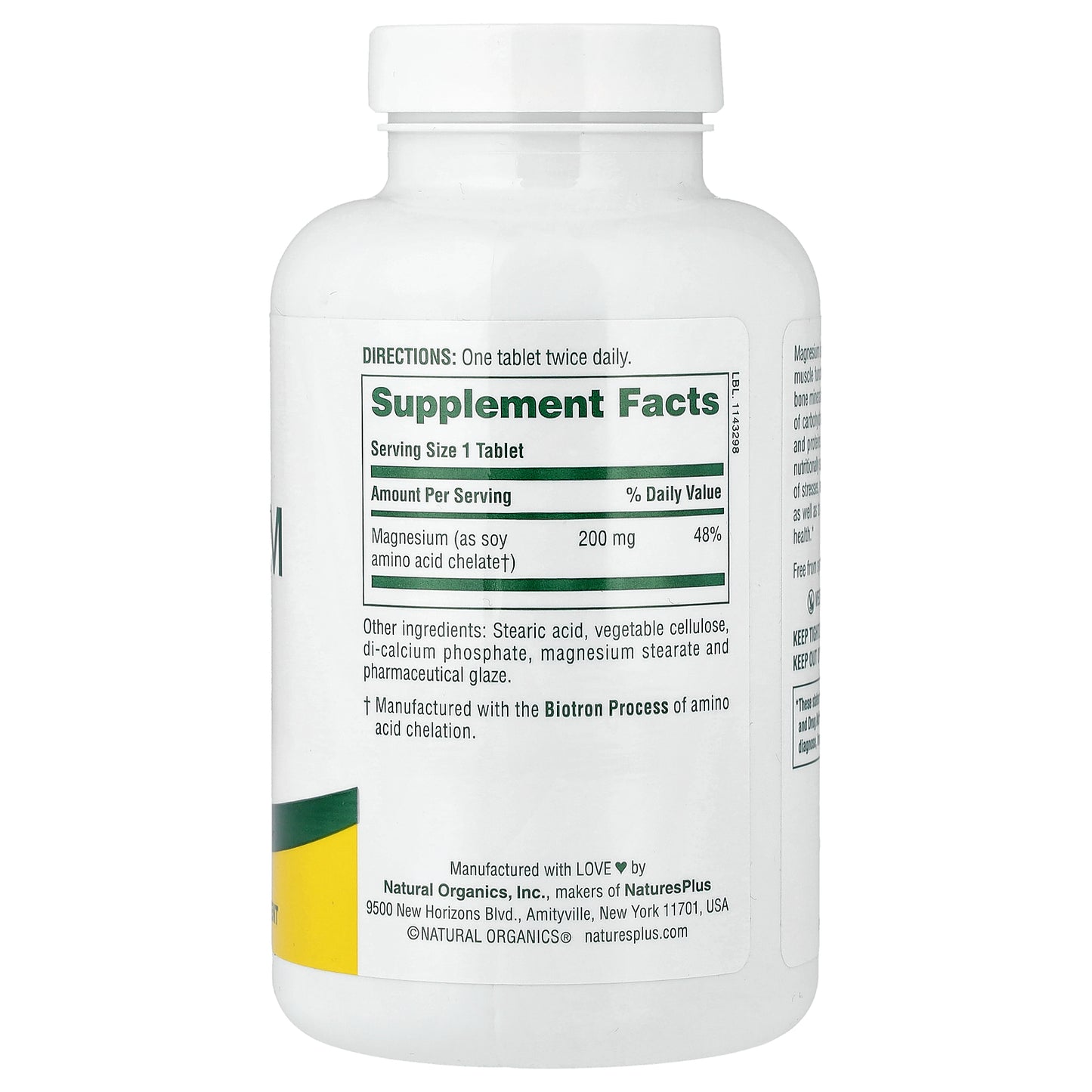 NaturesPlus, Magnesium, 200 mg, 180 Tablets