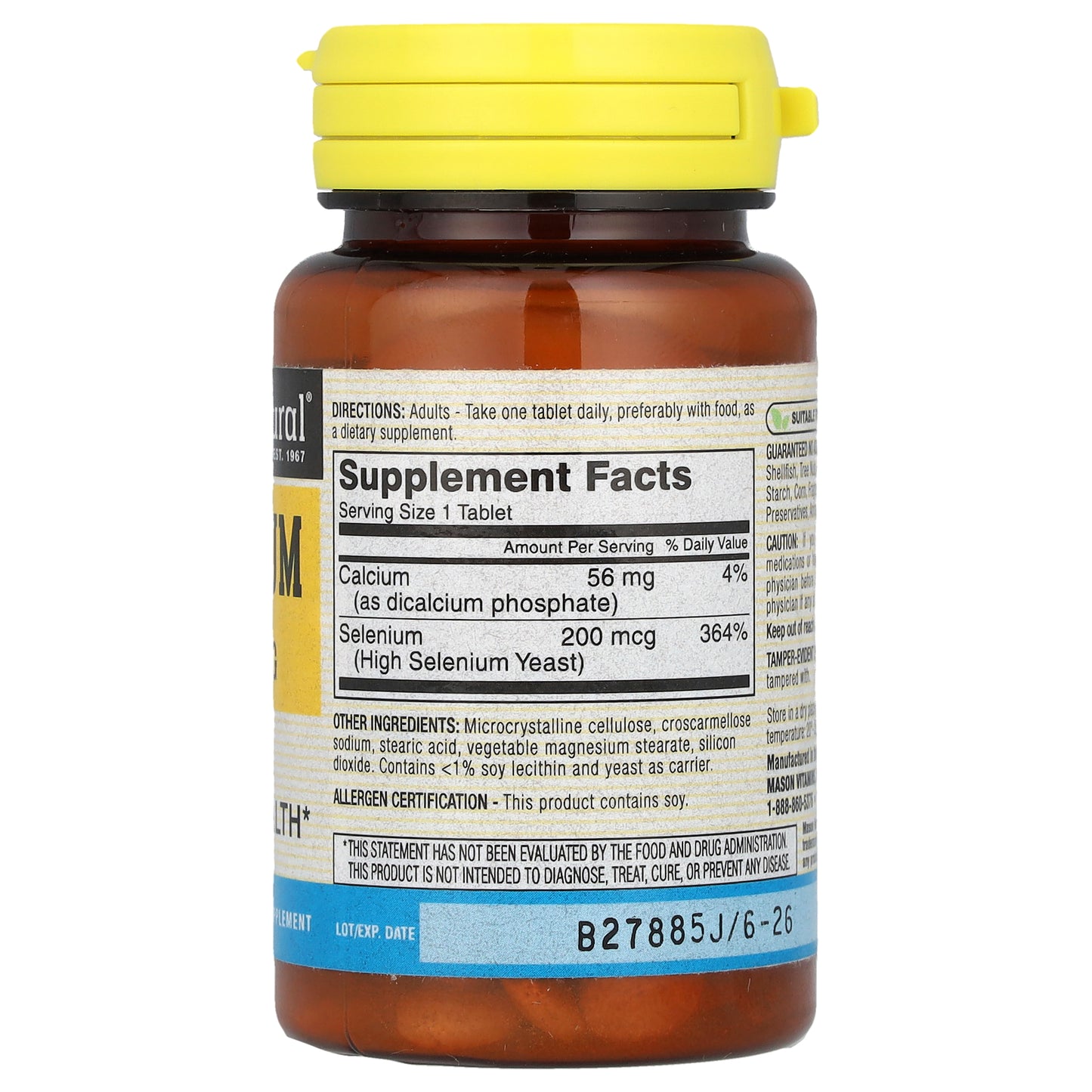 Mason Natural, Selenium, 60 Tablets