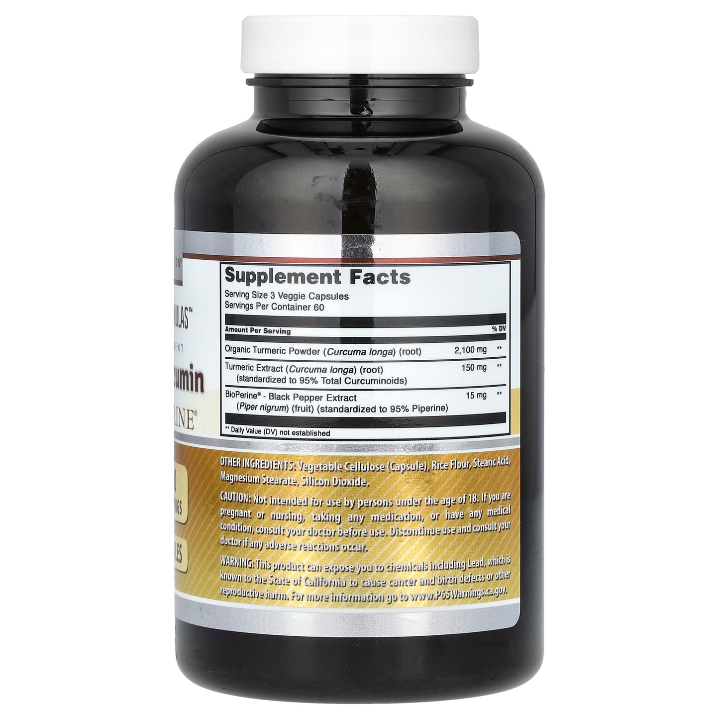 Amazing Nutrition, Turmeric Curcumin with BioPerine, 180 Veggie Capsules