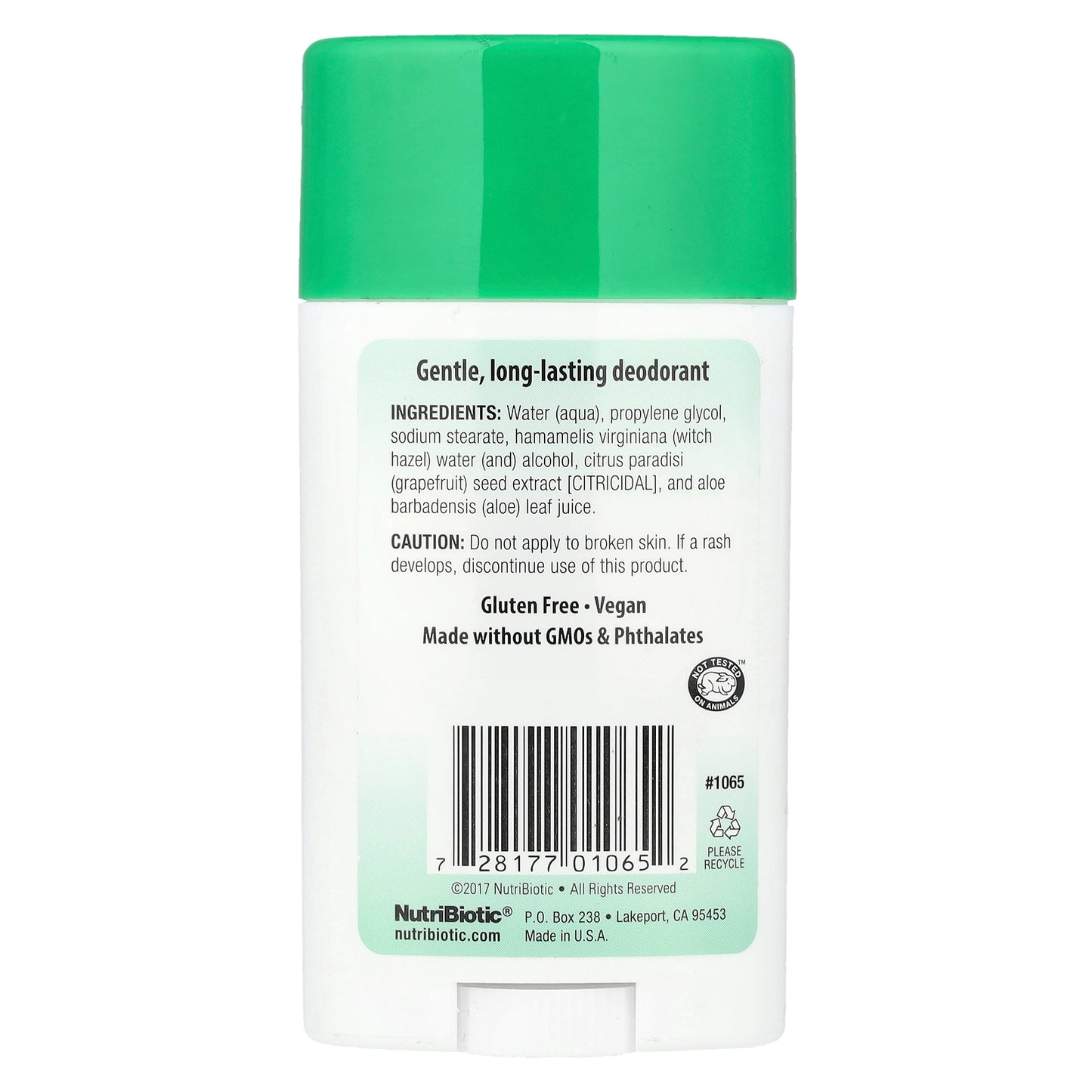 NutriBiotic, Deodorant, Unscented, 2.6 oz (75 g)