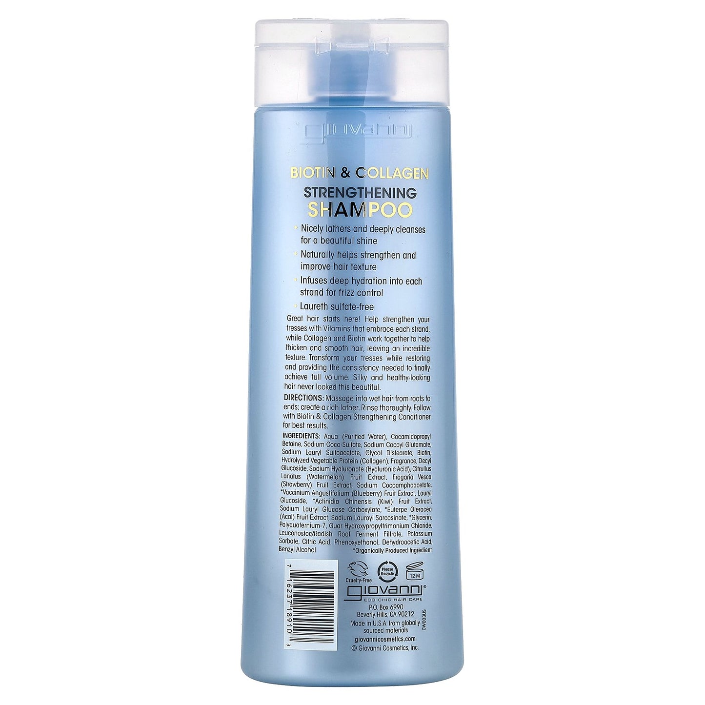 Giovanni, Biotin & Collagen Strengthening Shampoo, 13.5 fl oz (399 ml)