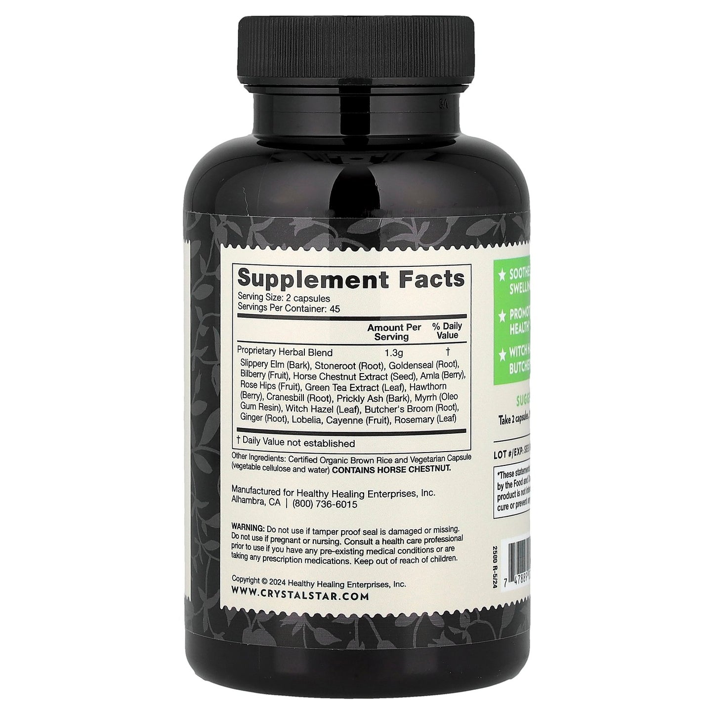 Crystal Star, Hemr-Ez Relief, 90 Vegetarian Capsules