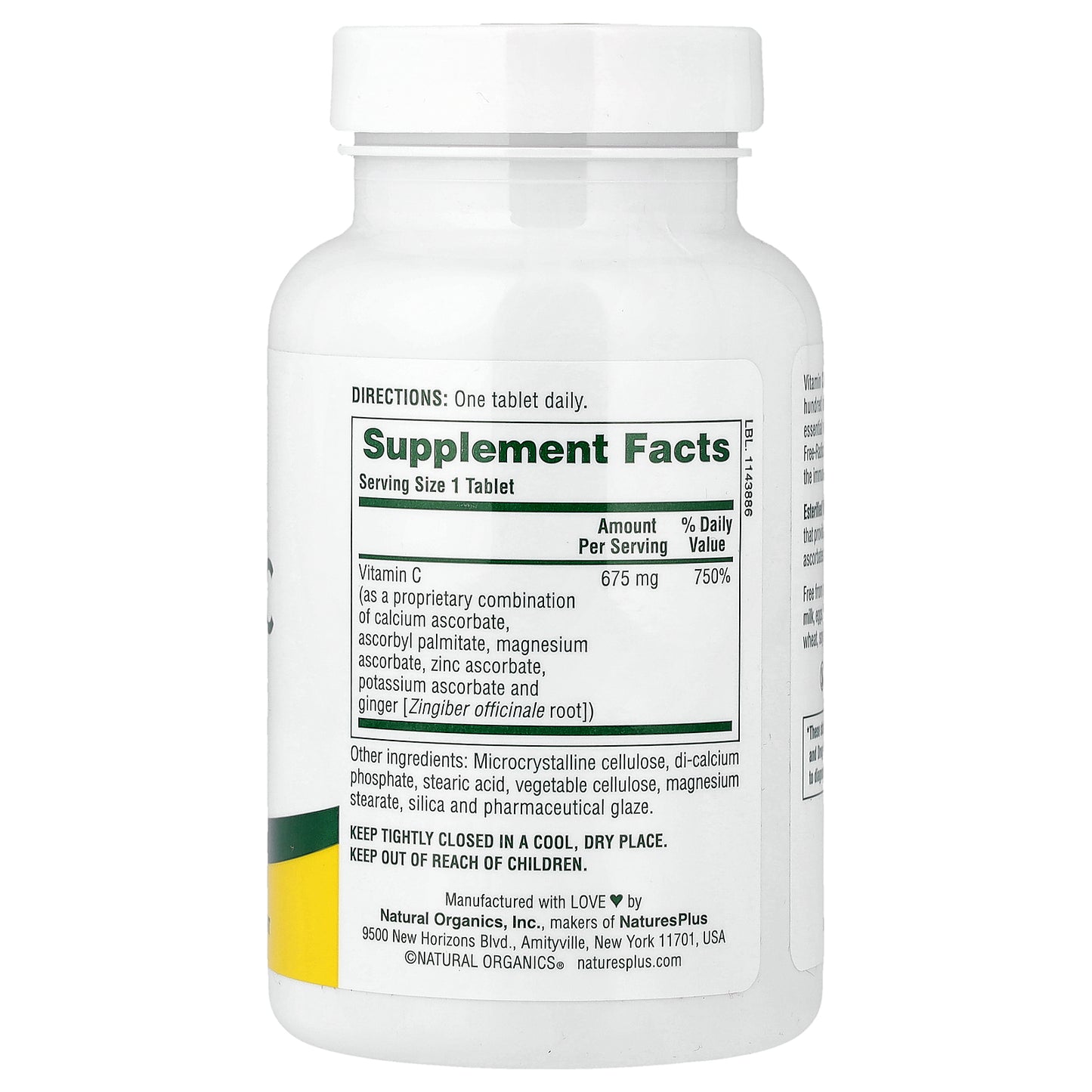 NaturesPlus, Esterified Vitamin C, 675 mg, 90 Tablets