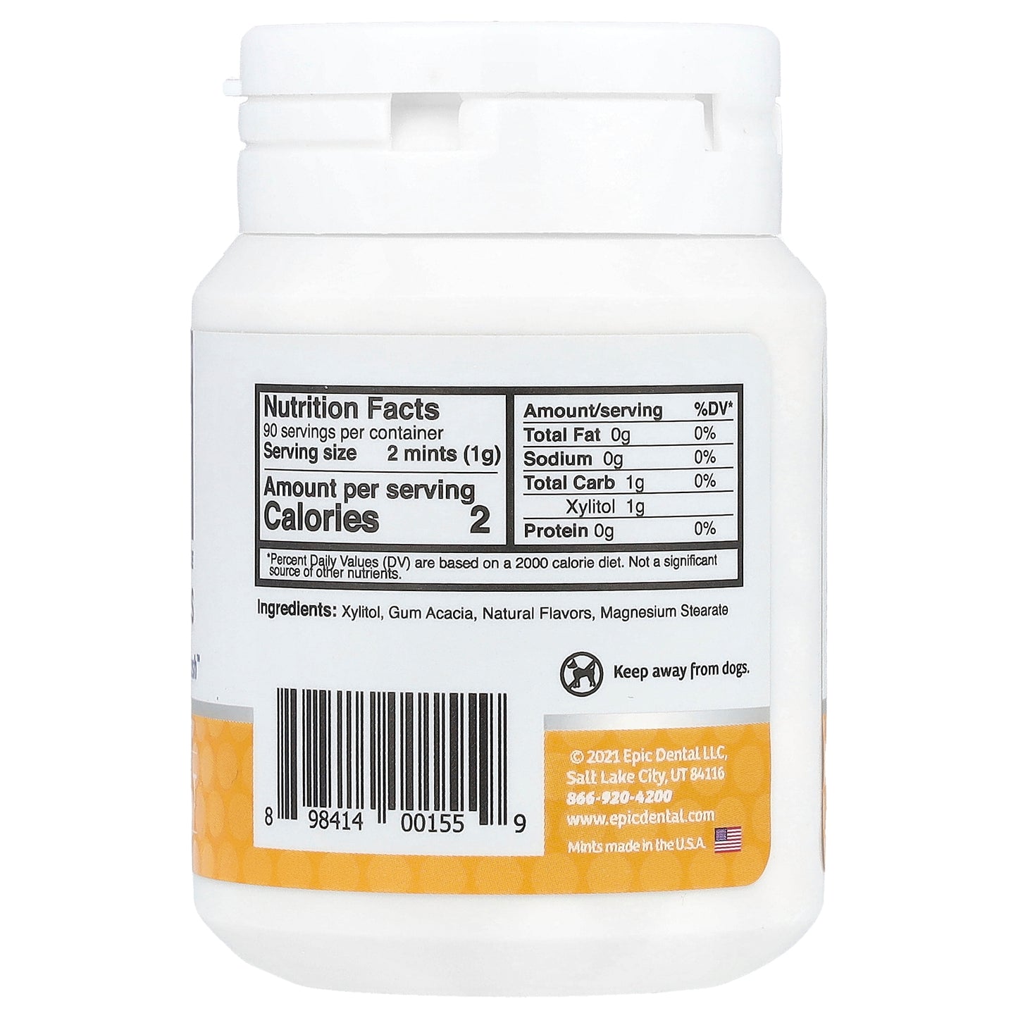 Epic Dental, Xylitol Mints, Sugar-Free, Fresh Fruit, 180 Pieces