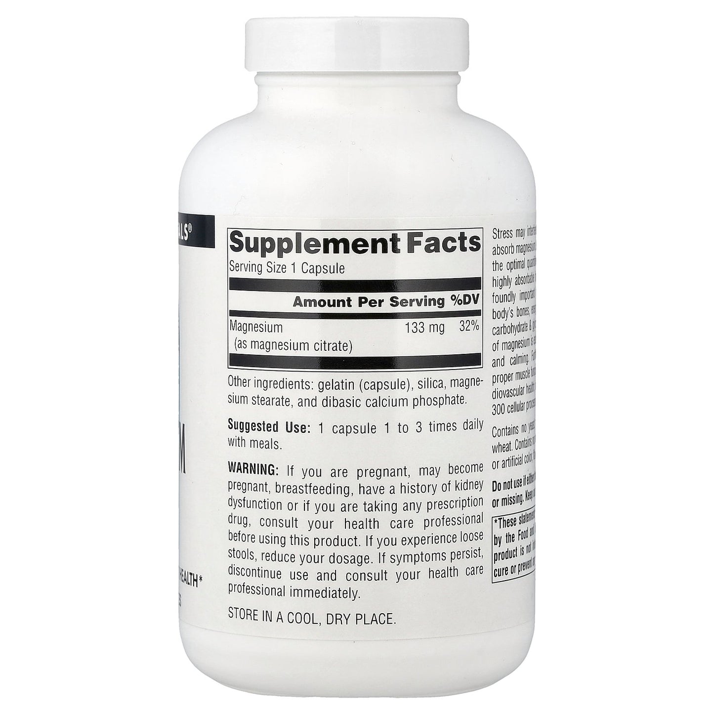 Source Naturals, Magnesium Citrate, 133 mg, 180 Capsules