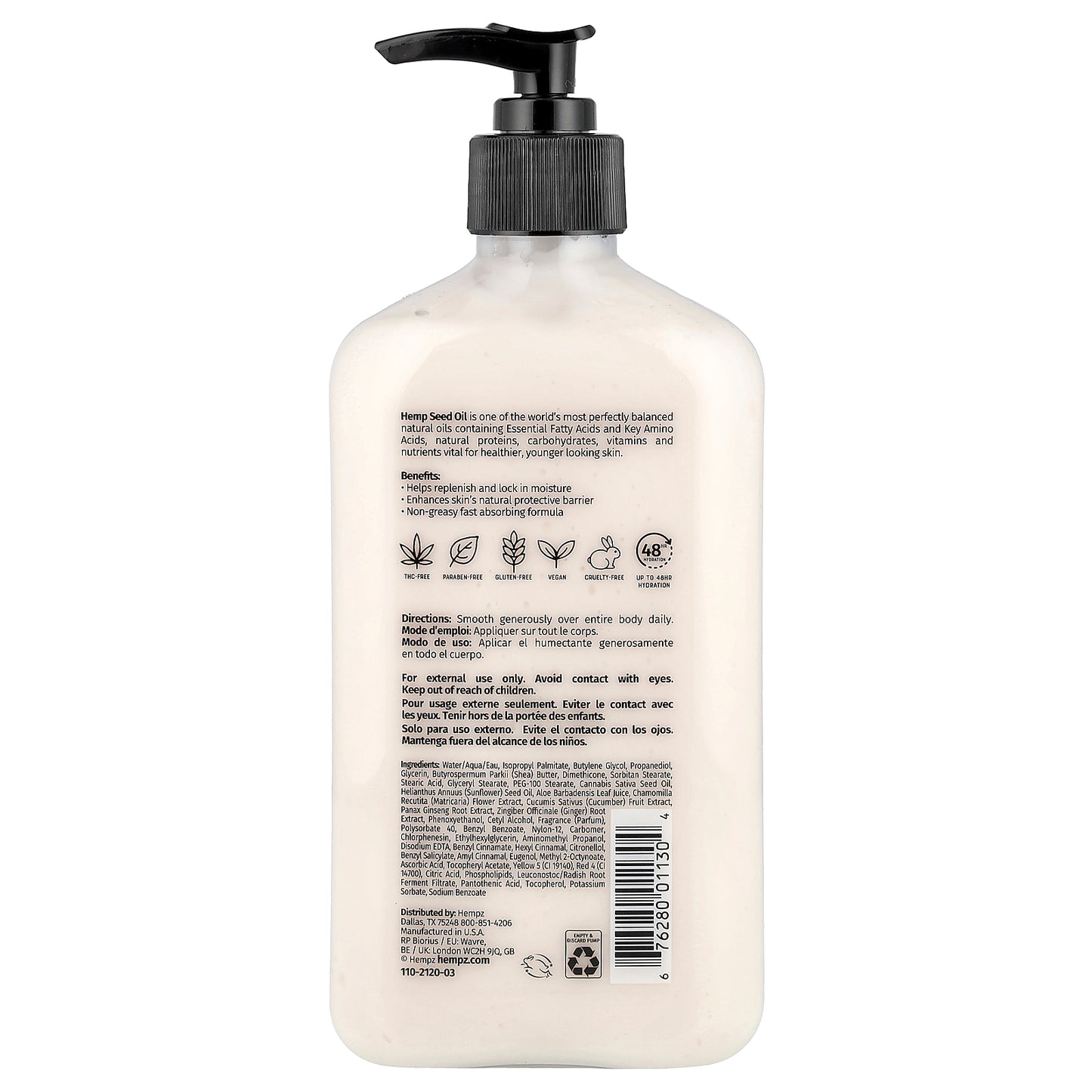 Hempz, Herbal Body Moisturizer, Original, 17 fl oz (500 ml)