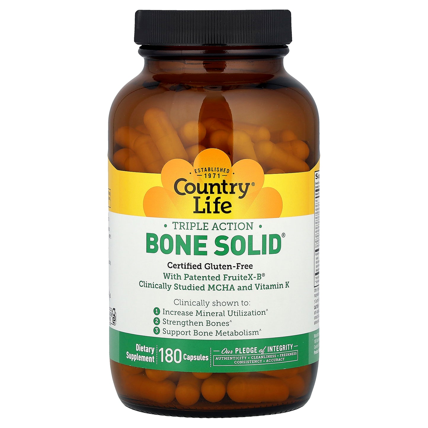 Country Life, Triple Action Bone Solid®, 180 Capsules