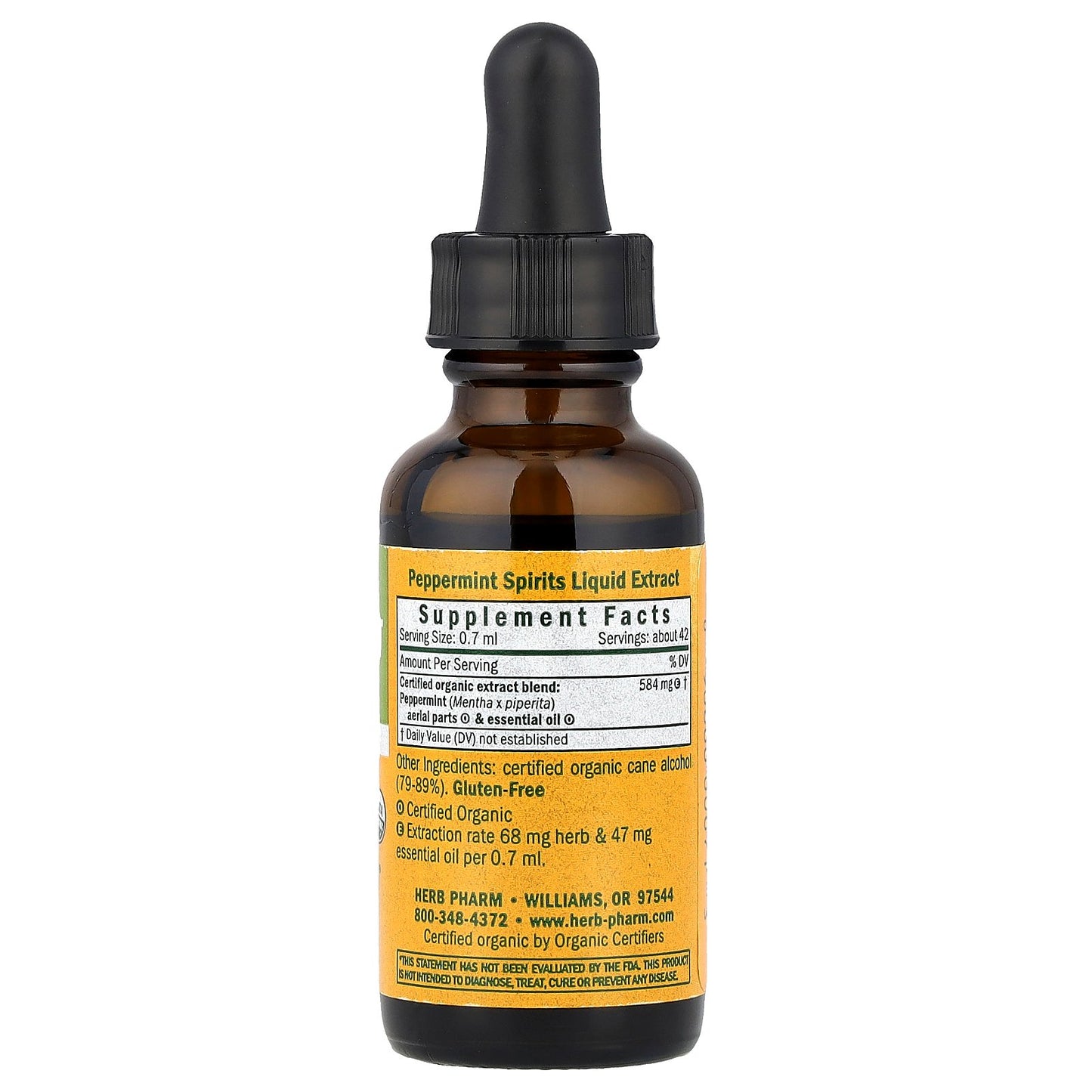 Herb Pharm, Peppermint Spirits, 1 fl oz (30 ml)