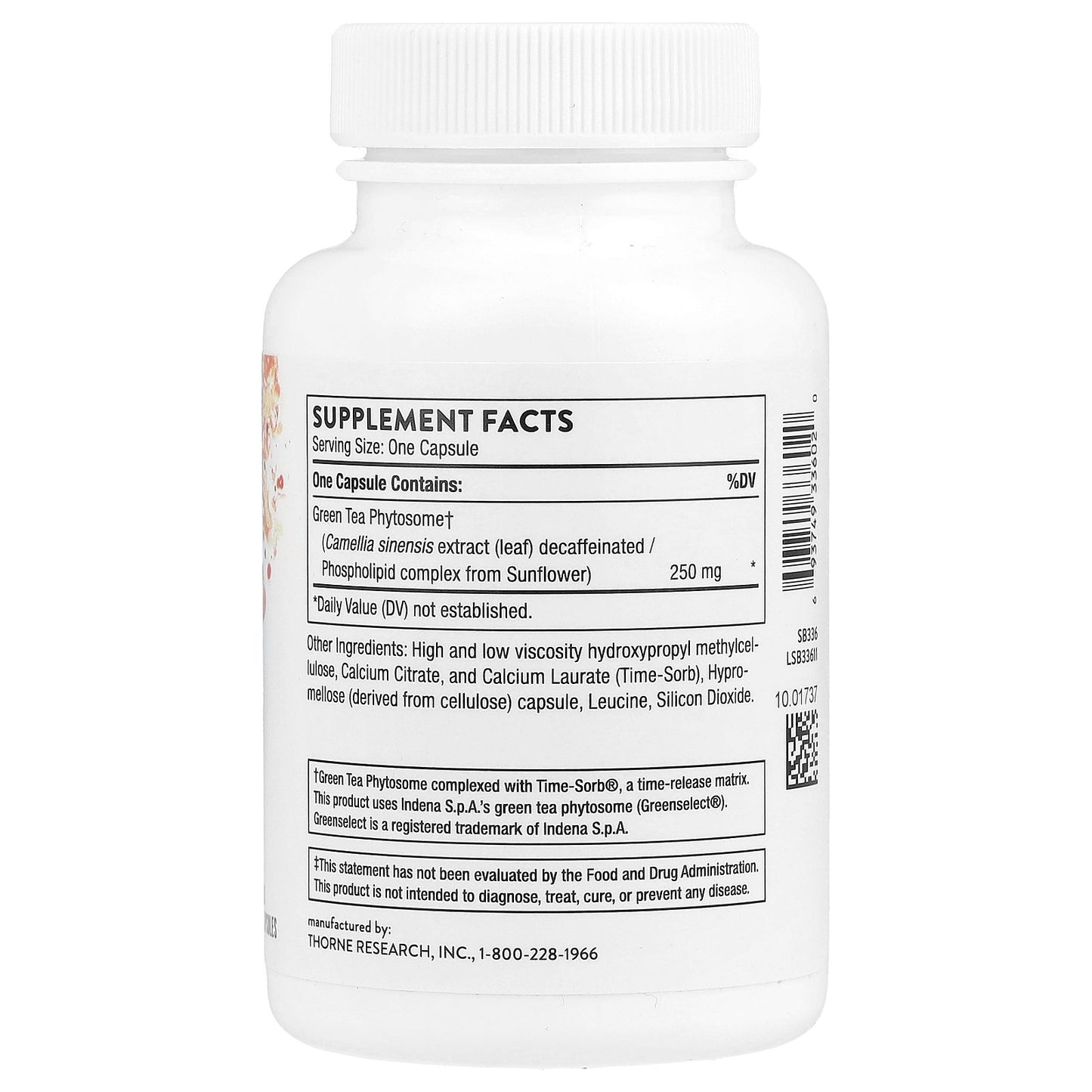 Thorne, Green Tea Phytosome, 60 Capsules (250 mg per Capsule)