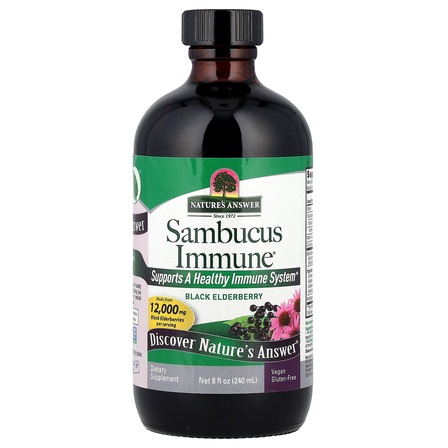 Nature's Answer, Sambucus Immune, Black Elderberry, 12,000 mg, 8 fl oz (240 ml)