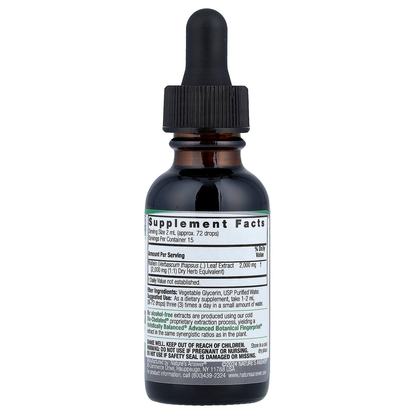 Nature's Answer, Mullein Leaf, Fluid Extract, Alcohol-Free, 1 fl oz (30 ml)