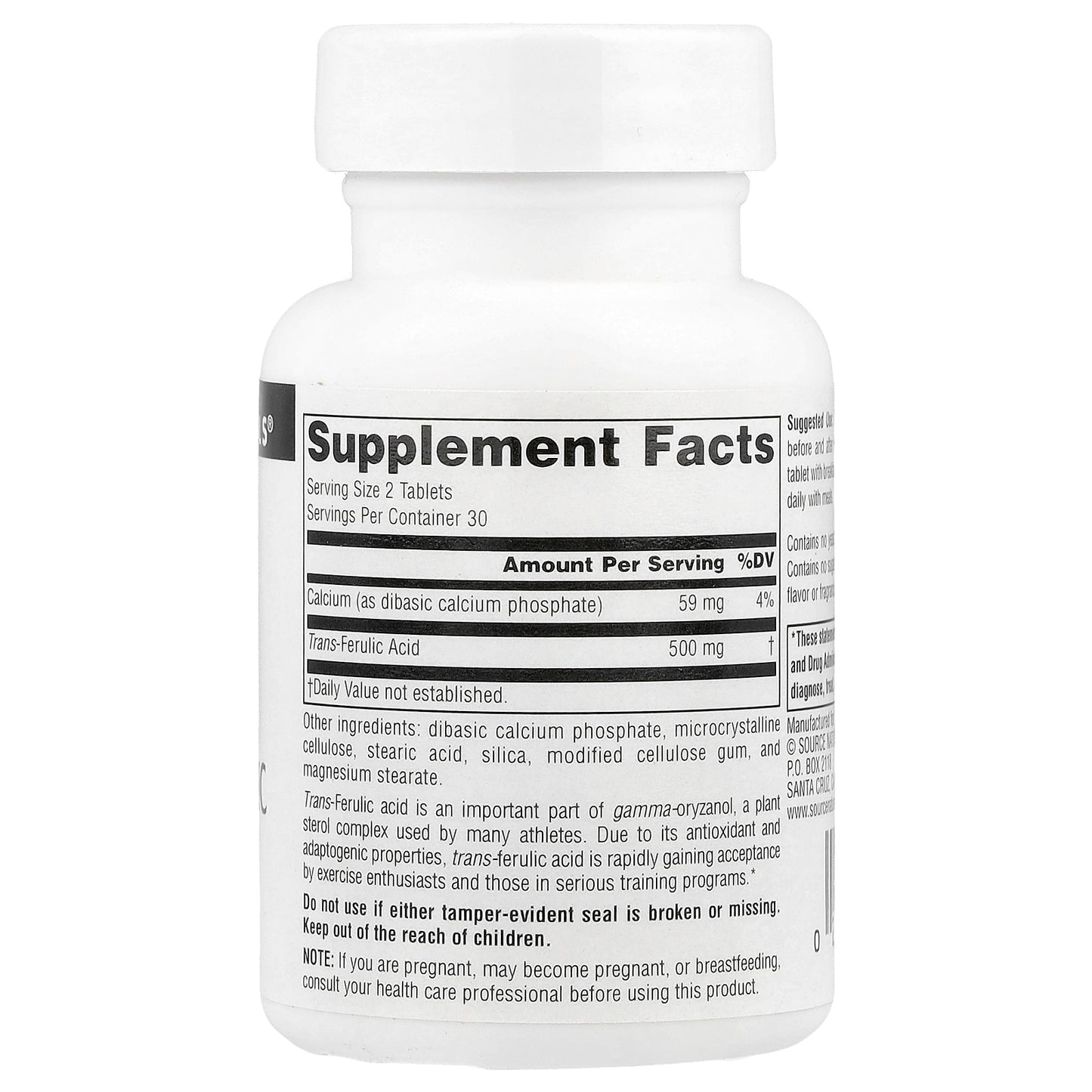 Source Naturals, Athletic Series, Trans-Ferulic Acid, 60 Tablets