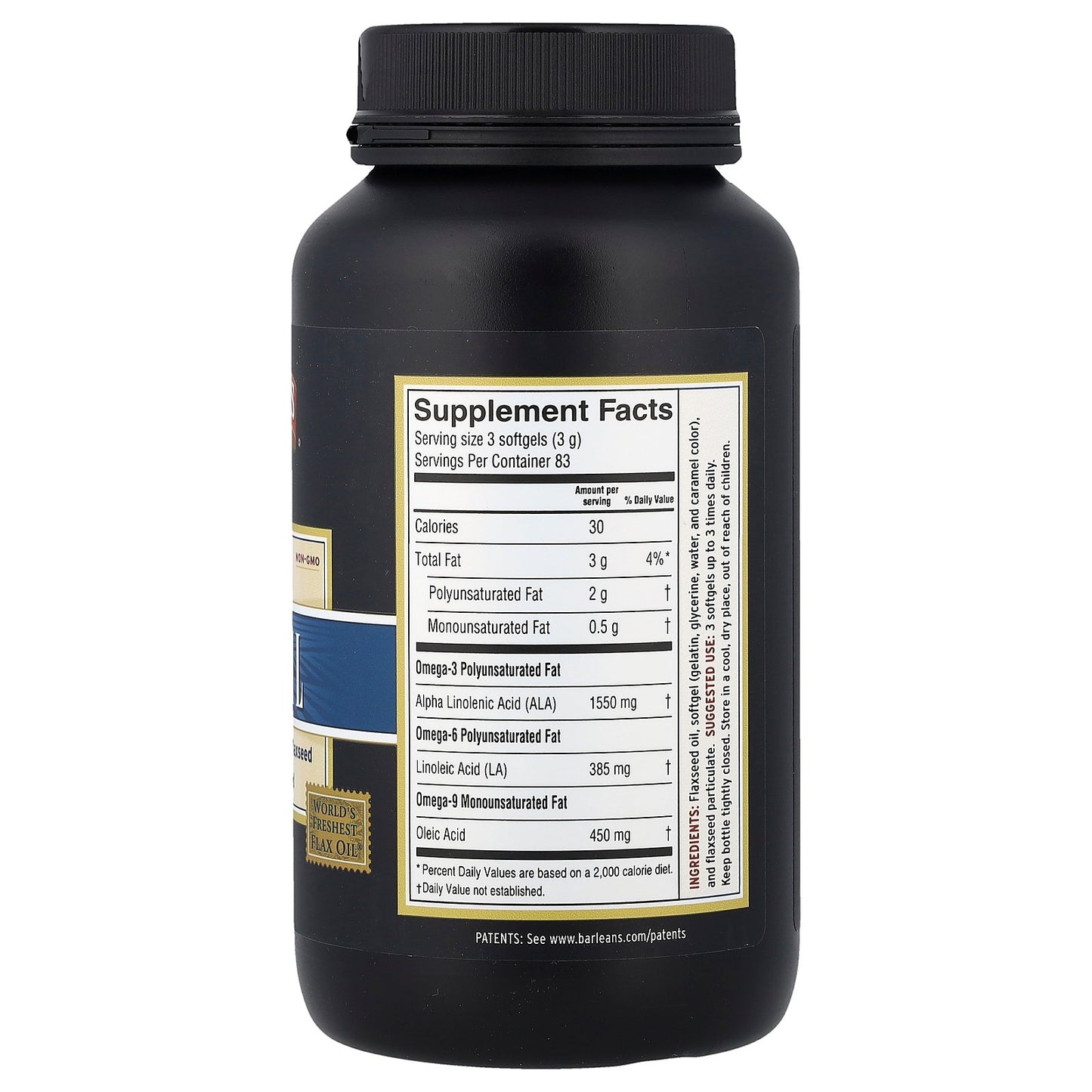 Barlean's, Lignan Flax Oil, 250 Softgels