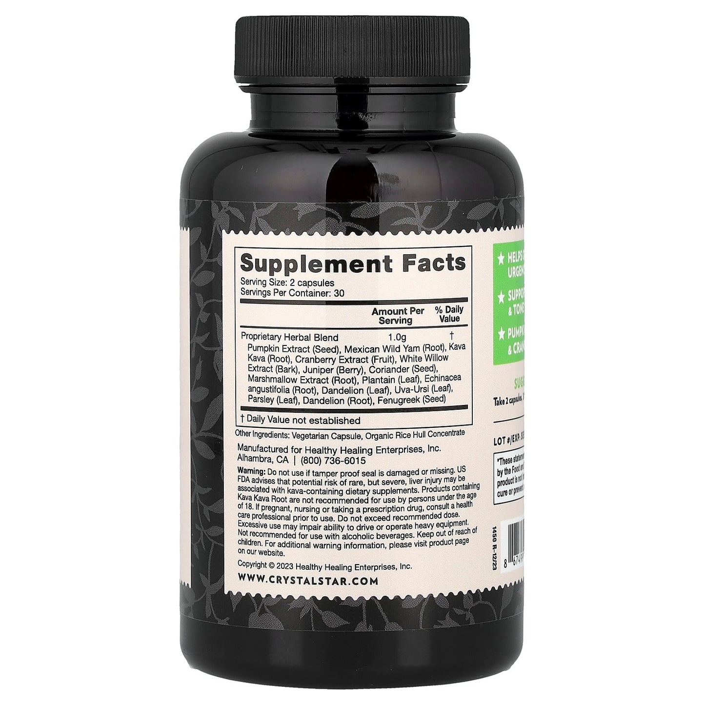 Crystal Star, Bladder Strength, 60 Vegetarian Capsules