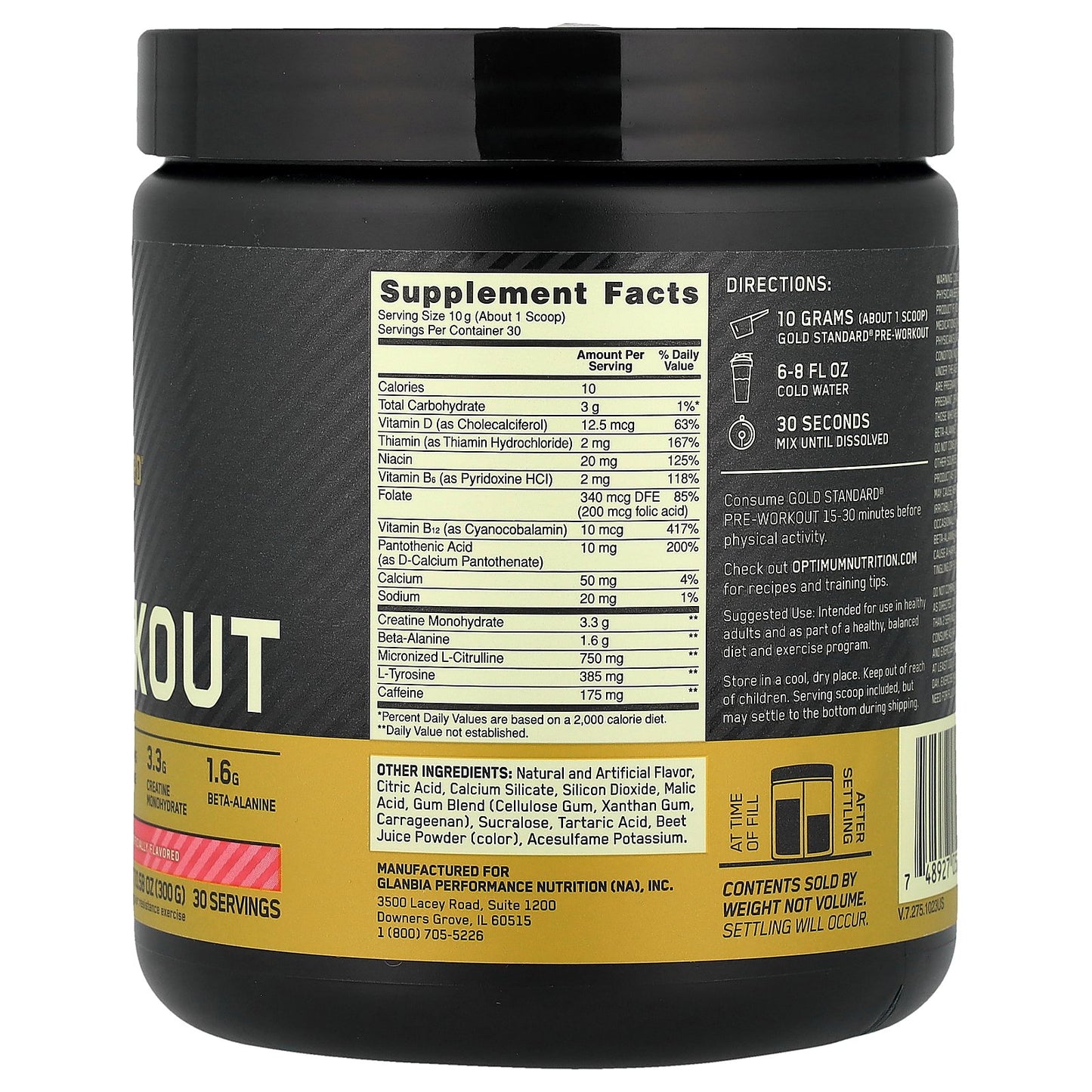 Optimum Nutrition, Gold Standard® Pre-Workout, Watermelon Candy, 10.58 oz (300 g)