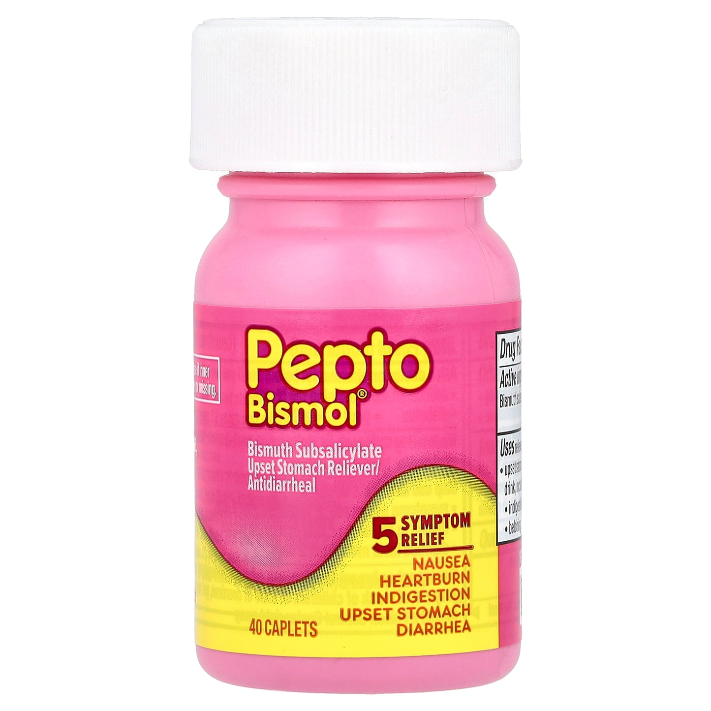 Pepto Bismol, Bismuth Subsalicylate, 40 Caplets (131 mg per Caplet)