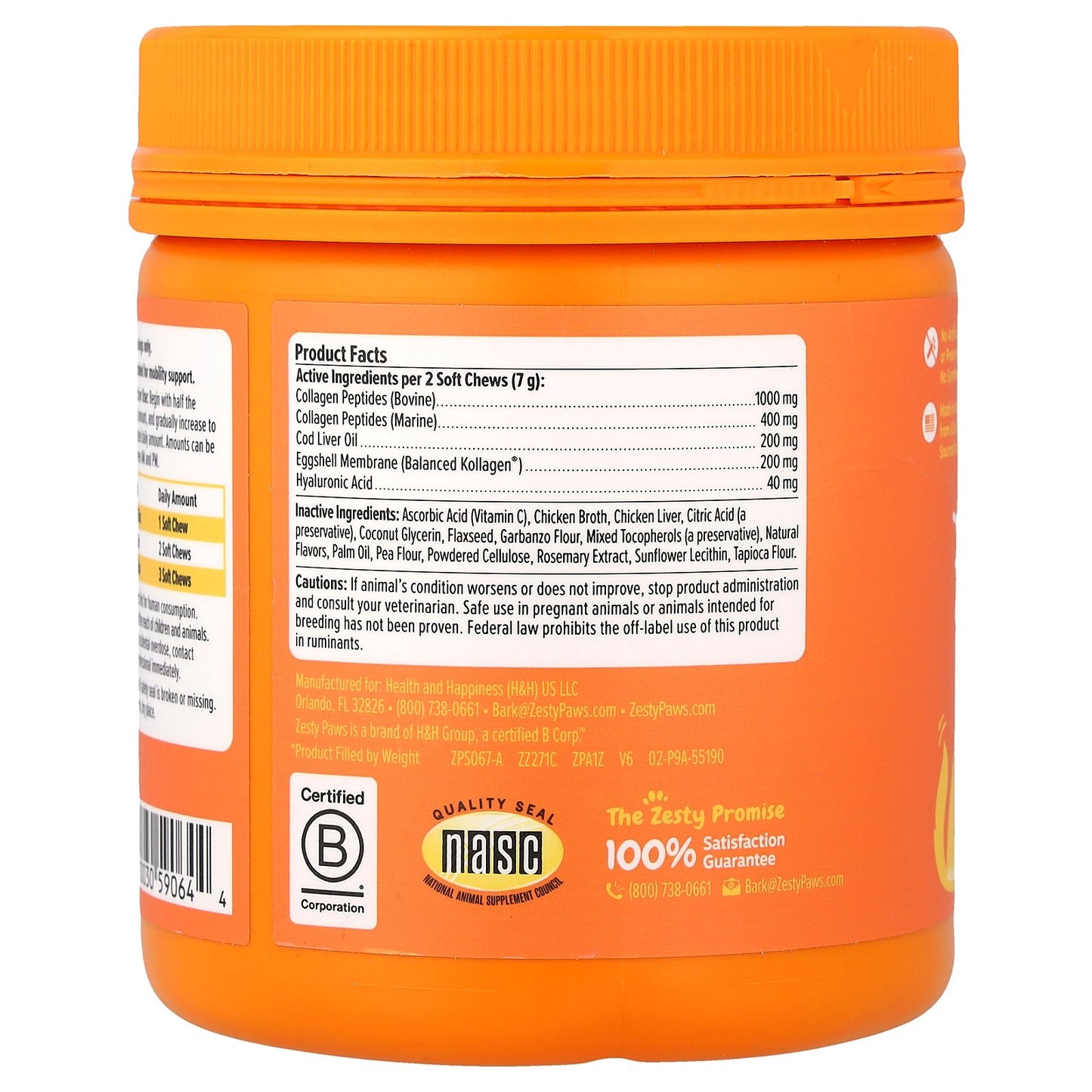 Zesty Paws, Multi-Collagen Bites™, Multifunctional, For Dogs, All Ages, Chicken, 90 Soft Chews, 11.1 oz (315 g)