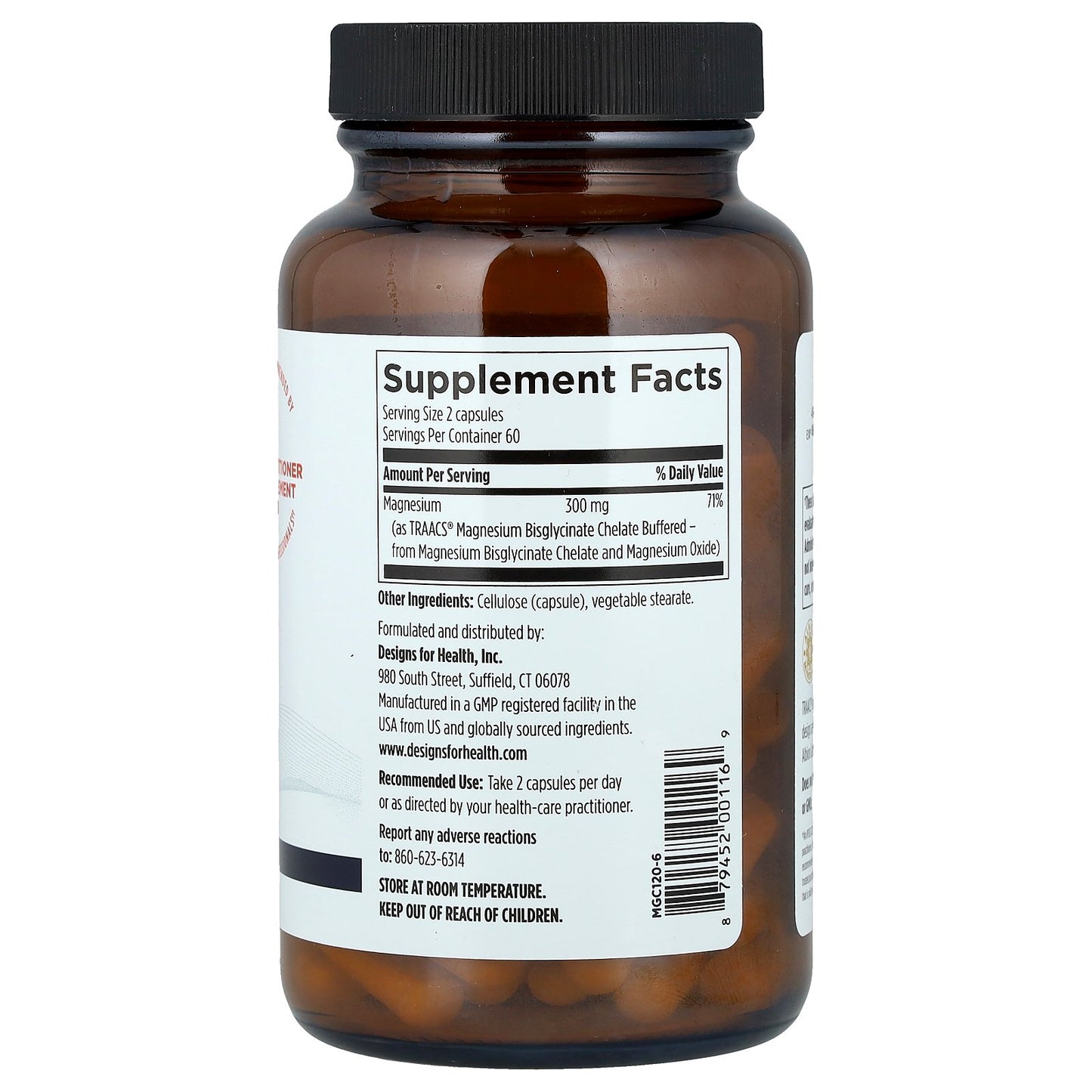 Designs For Health, Magnesium Glycinate Complex, 120 Vegetarian Capsules (150 mg per Capsule)