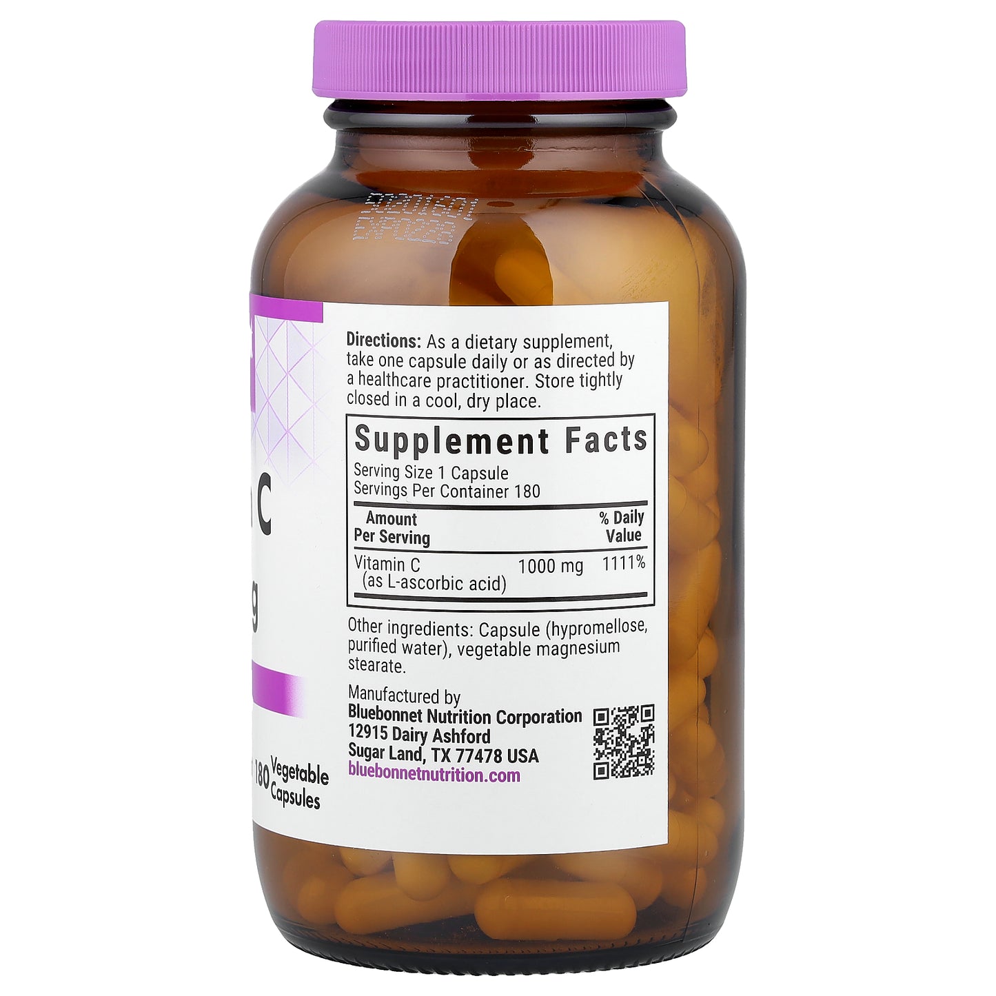 Bluebonnet Nutrition, Vitamin C, 1,000 mg, 180 Vegetable Capsules