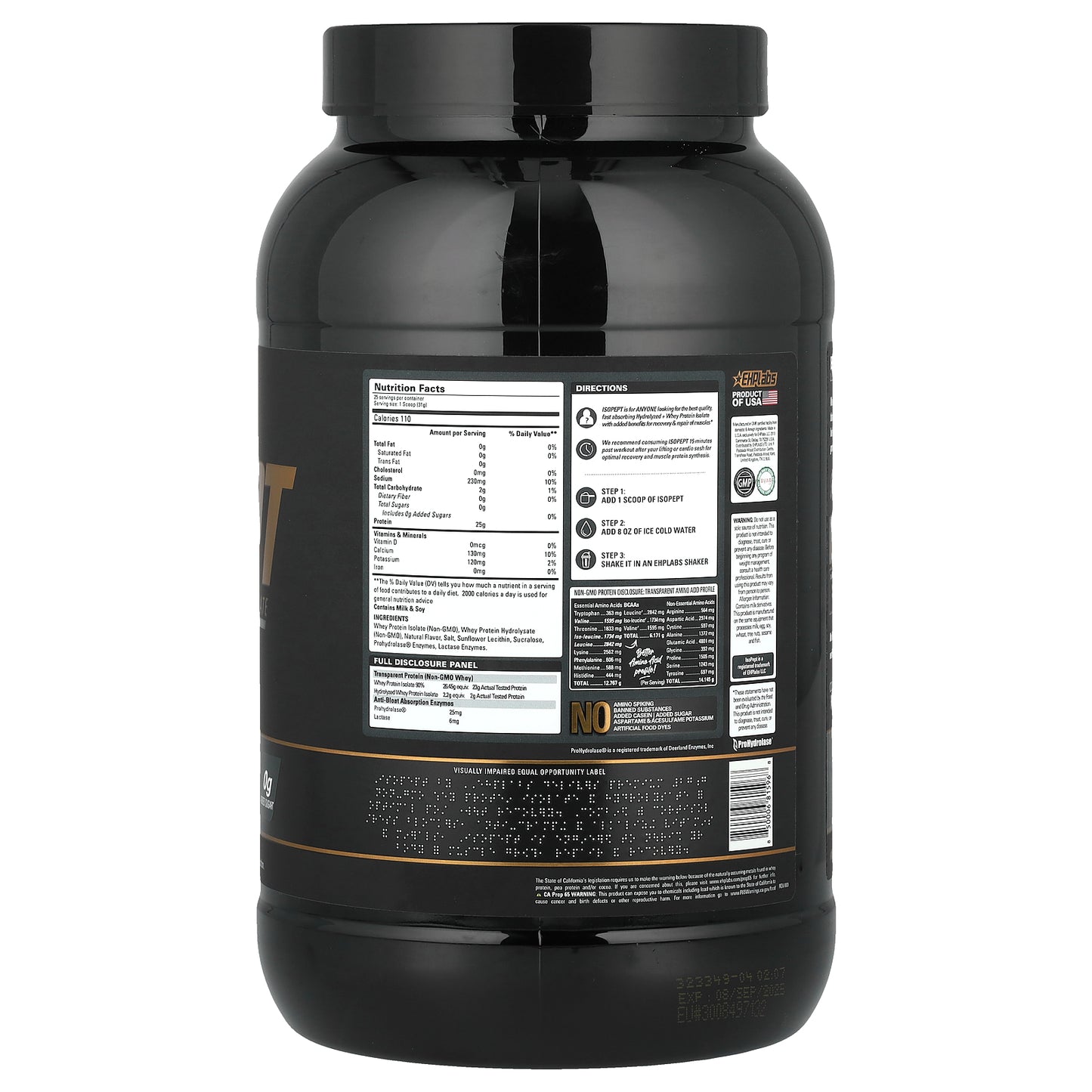 EHPlabs, IsoPept, Hydrolyzed Whey Protein Isolate, Vanilla Ice Cream, 1.71 lbs (775 g)