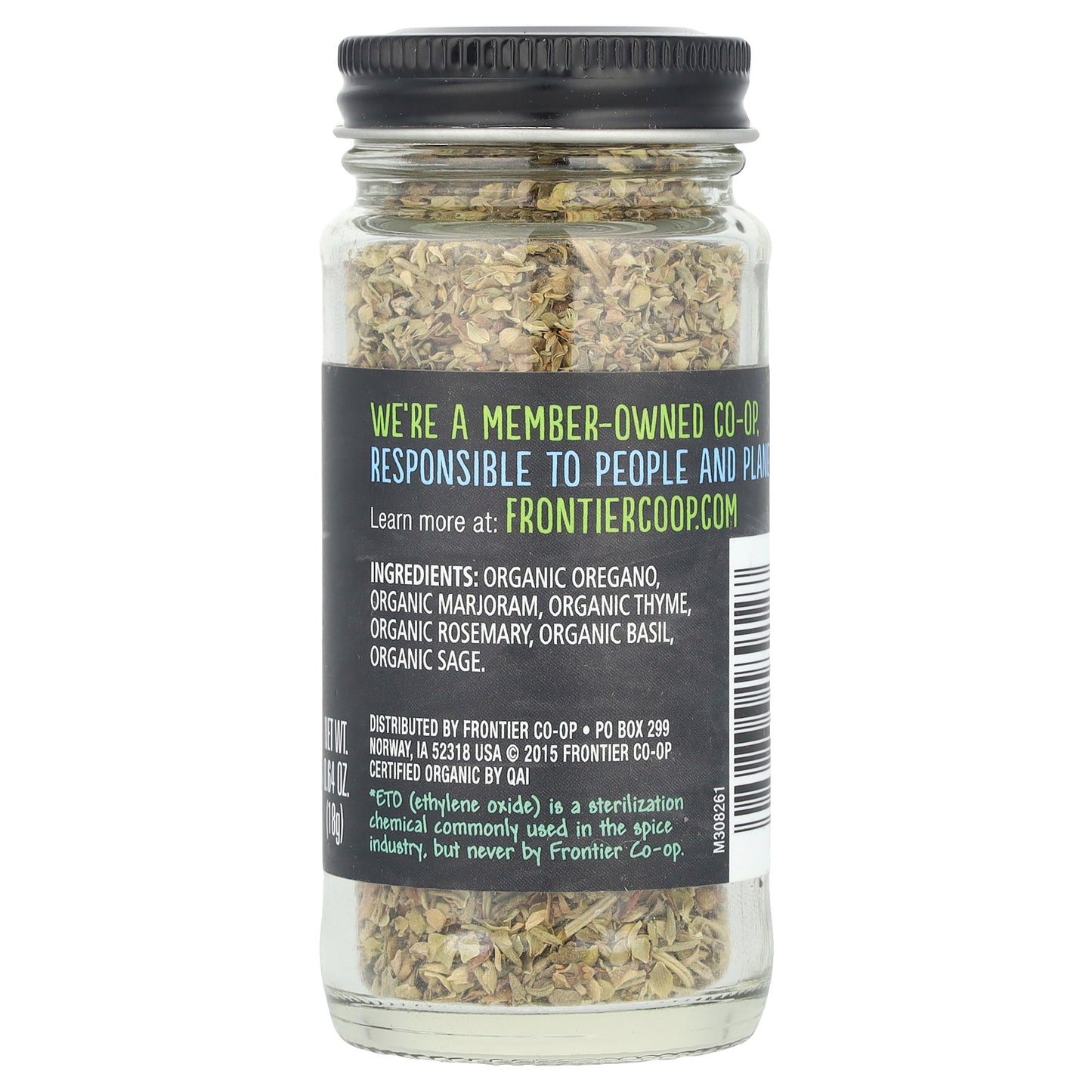 Frontier Co-op, Organic Italian Seasoning with Mediterranean Oregano, 0.64 oz (18 g)