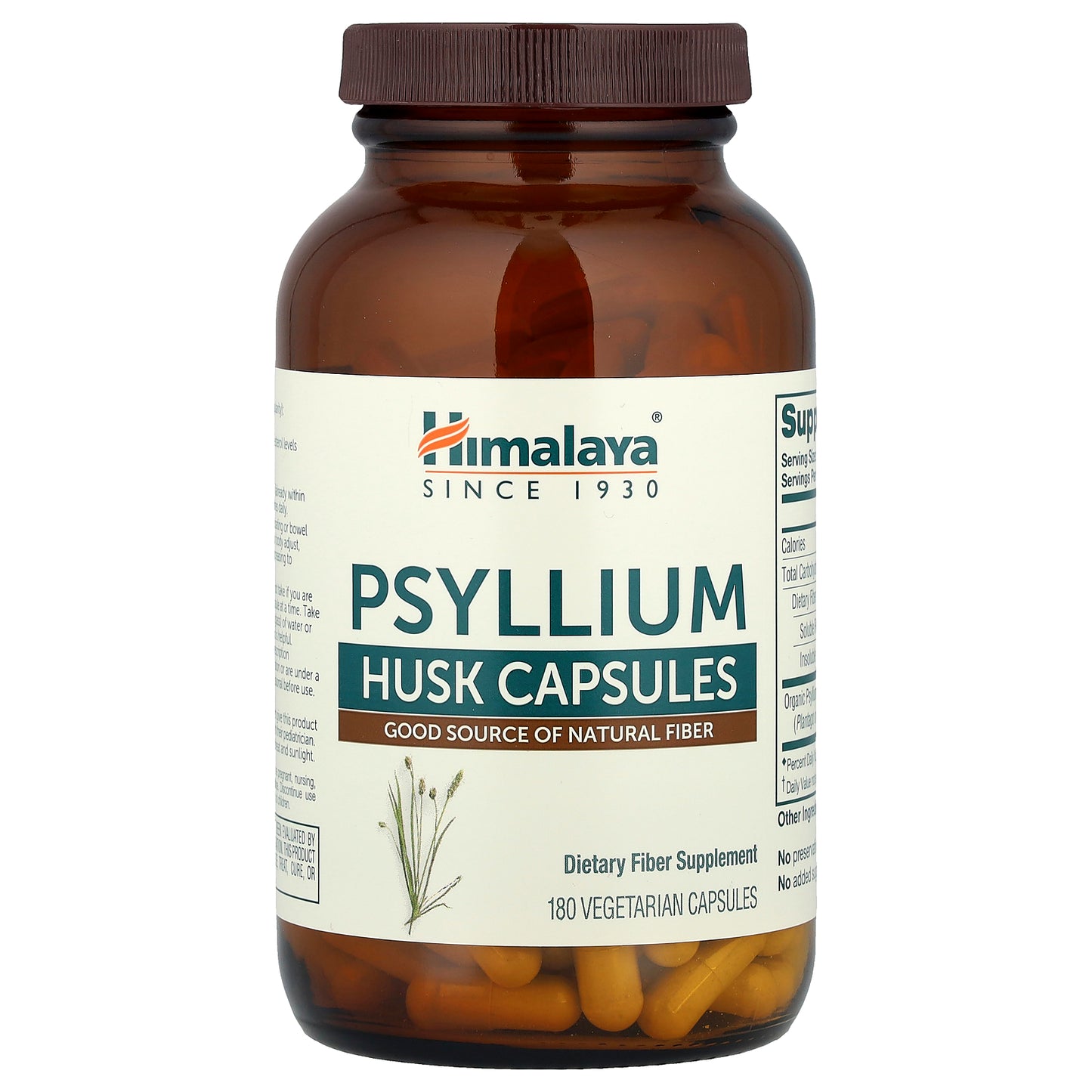 Himalaya, Psyllium Husk Capsules, 180 Vegetarian Capsules