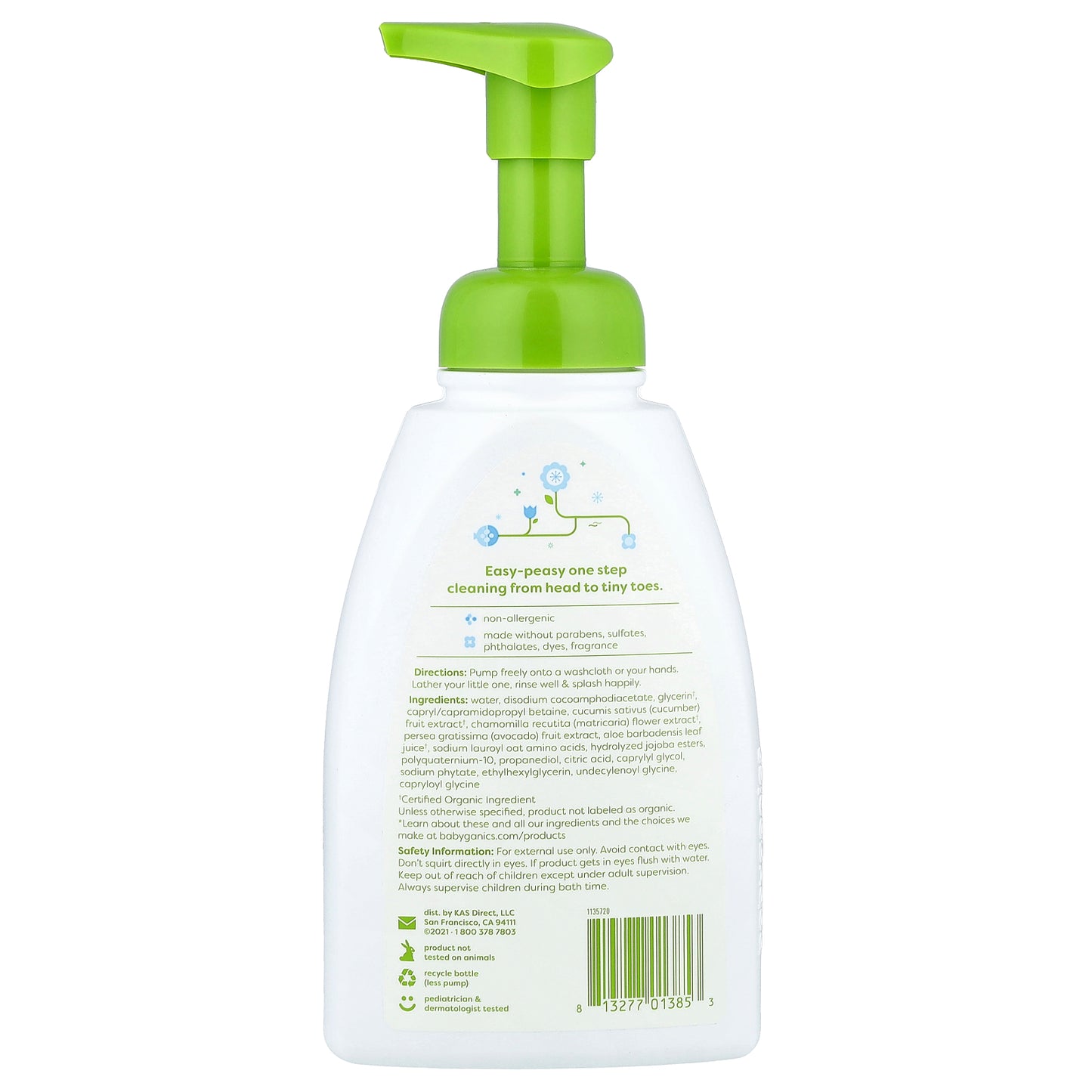 Babyganics, Foaming Shampoo & Bodywash, Fragrance Free, 16 fl oz (473 ml)