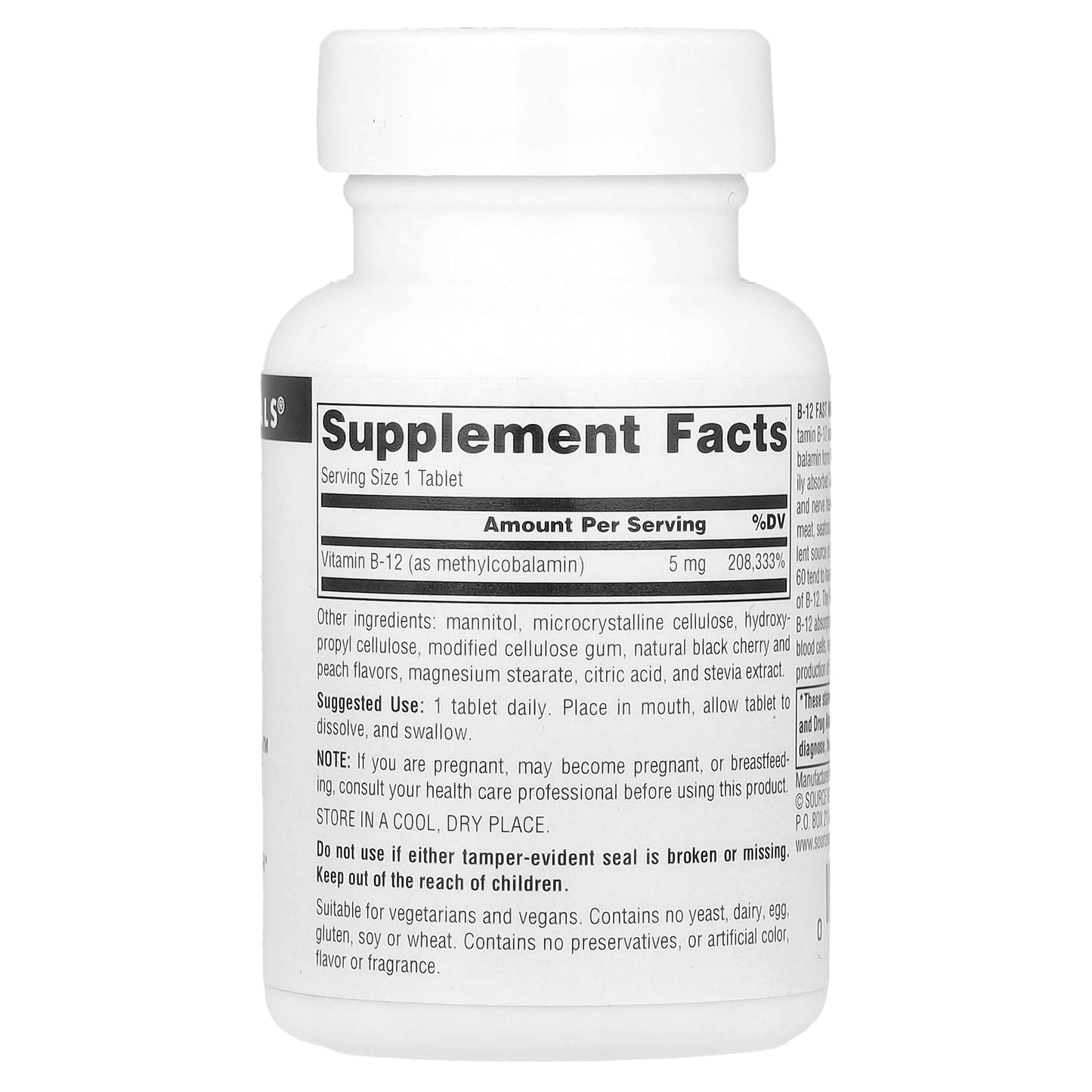 Source Naturals, B-12 Fast Melt™, 5 mg, 60 Tablets