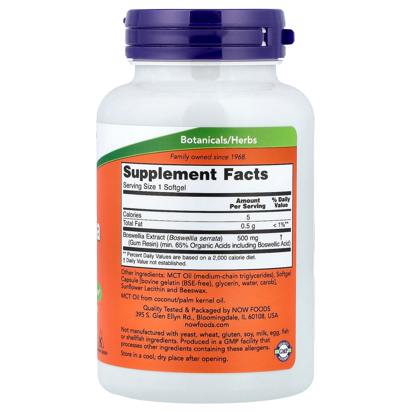 NOW Foods, Boswellia Extract, 500 mg, 90 Softgels