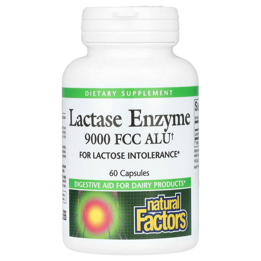 Natural Factors, Lactase Enzyme, 9,000 FCC ALU, 60 Capsules