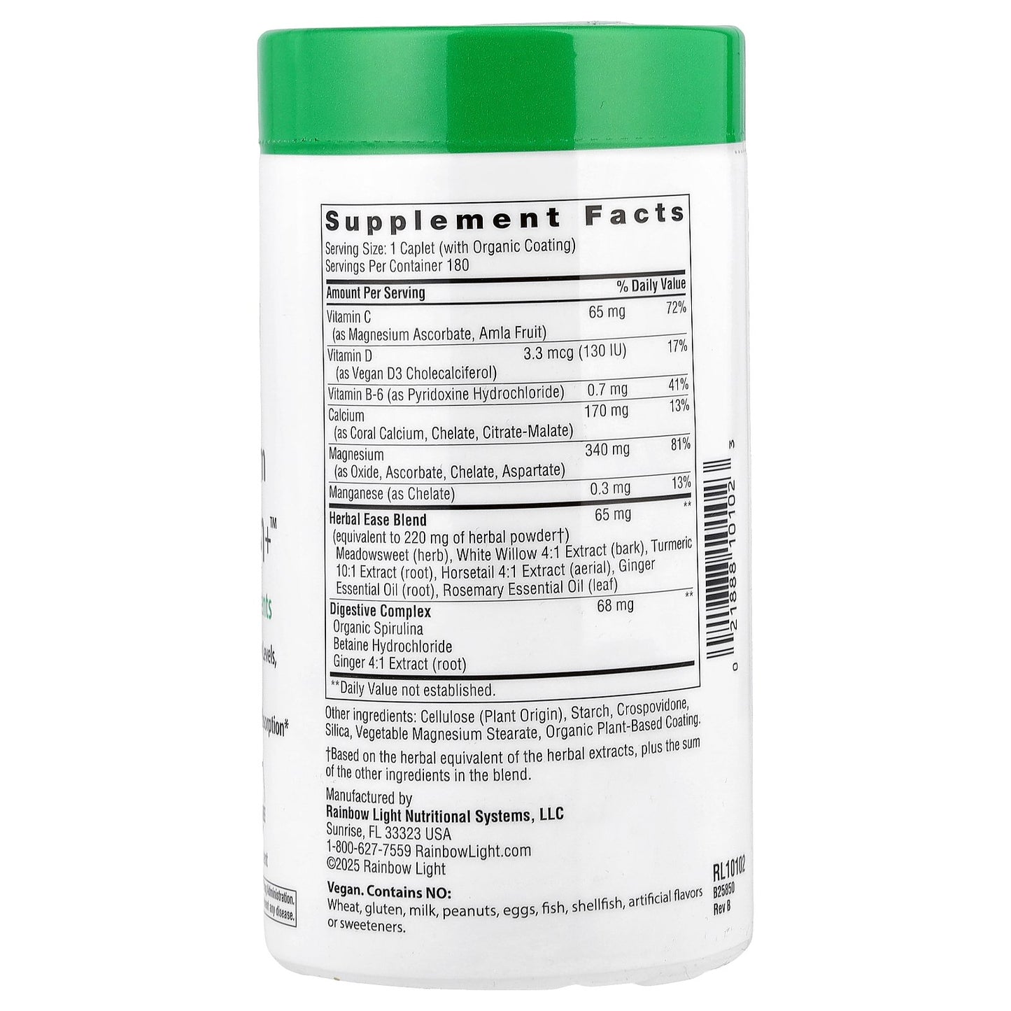 Rainbow Light, Magnesium Calcium+™, 180 Caplets