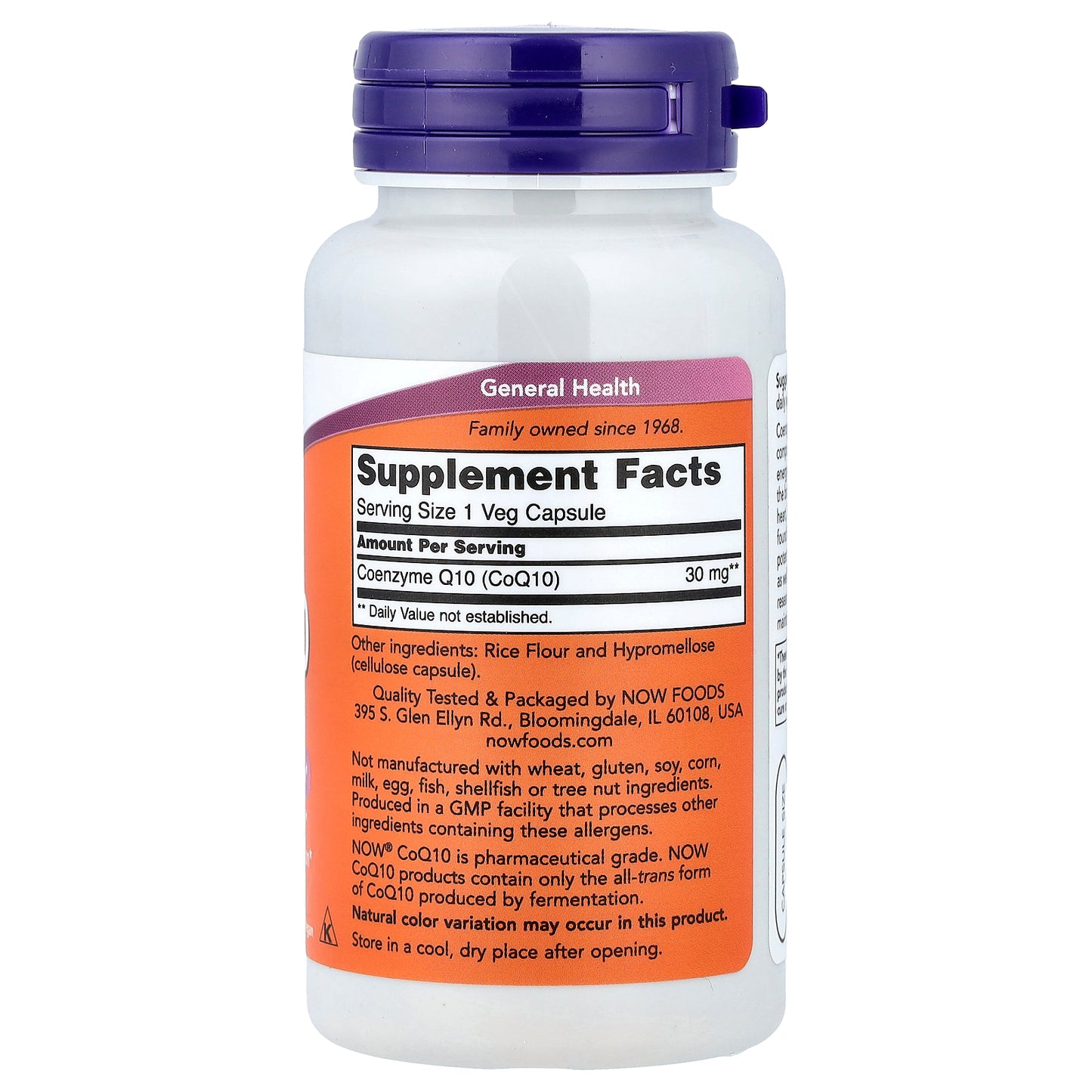 NOW Foods, CoQ10, 30 mg, 60 Veg Capsules