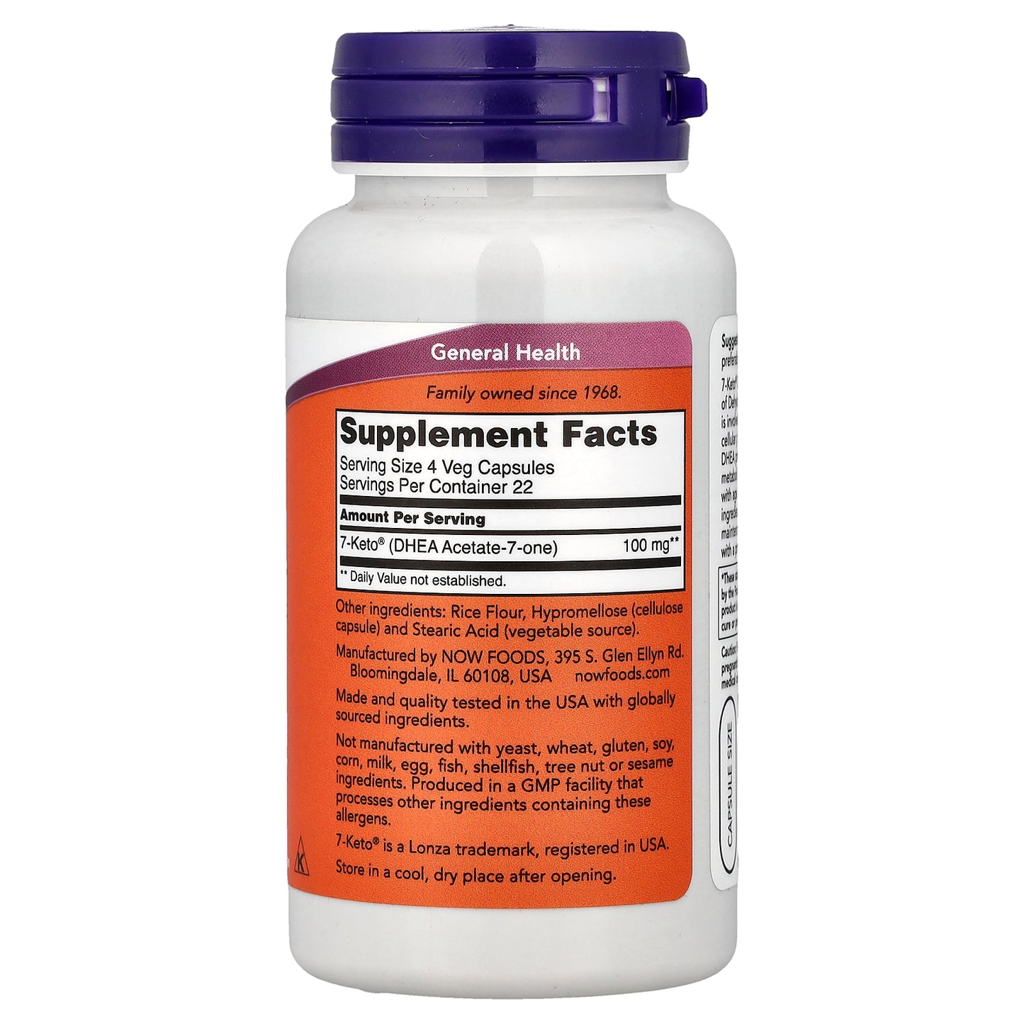 NOW Foods, 7-KETO®, 90 Veg Capsules (25 mg per Capsule)