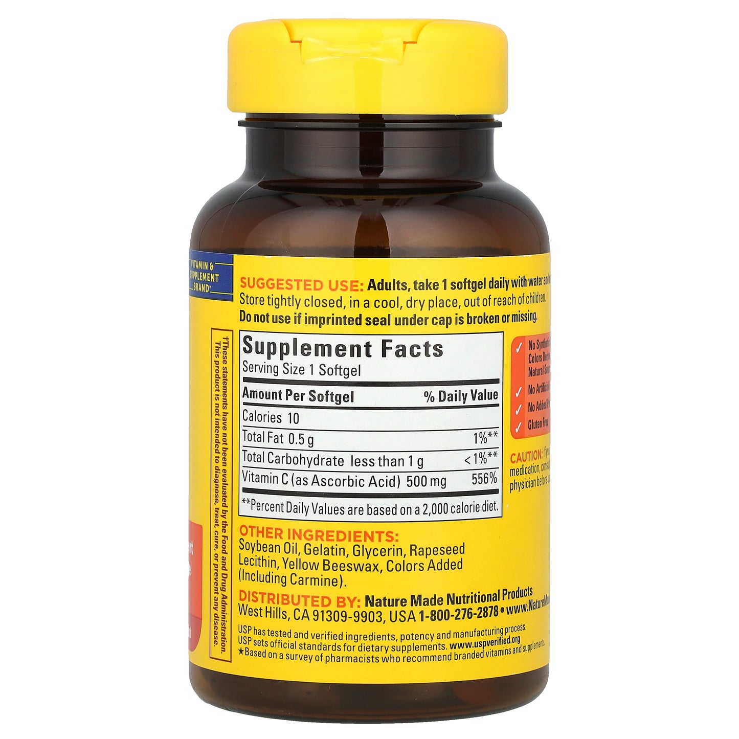 Nature Made, Vitamin C, 500 mg, 60 Softgels