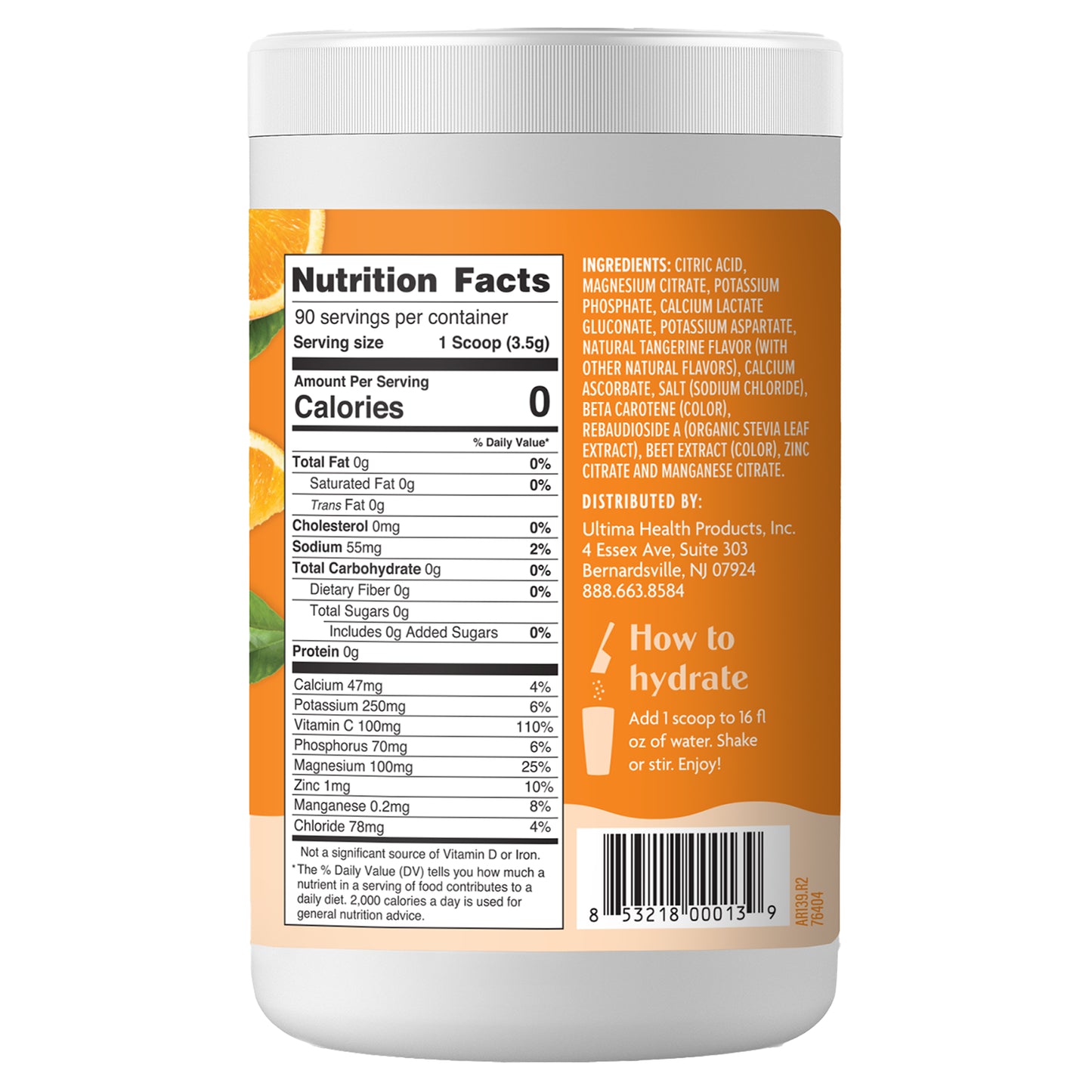 Ultima Replenisher, 6 Essential Electrolytes, Daily Electrolyte Drink Mix, Orange, 11.1 oz (315 g)