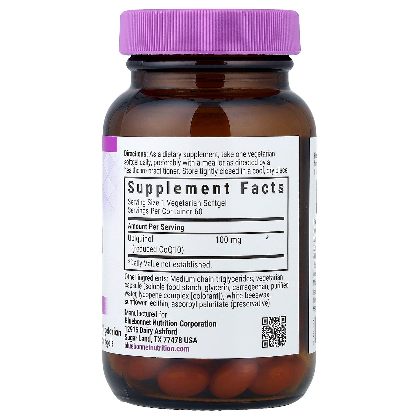 Bluebonnet Nutrition, CoQ10 Ubiquinol, 100 mg, 60 Vegetarian Softgels