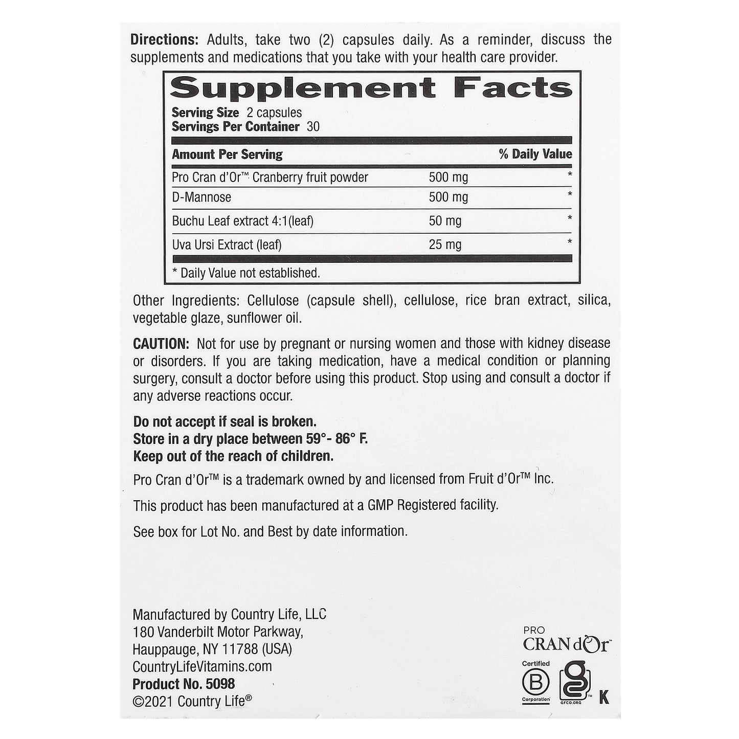 Country Life, Urinary Tract Care™, 60 Vegan Capsules