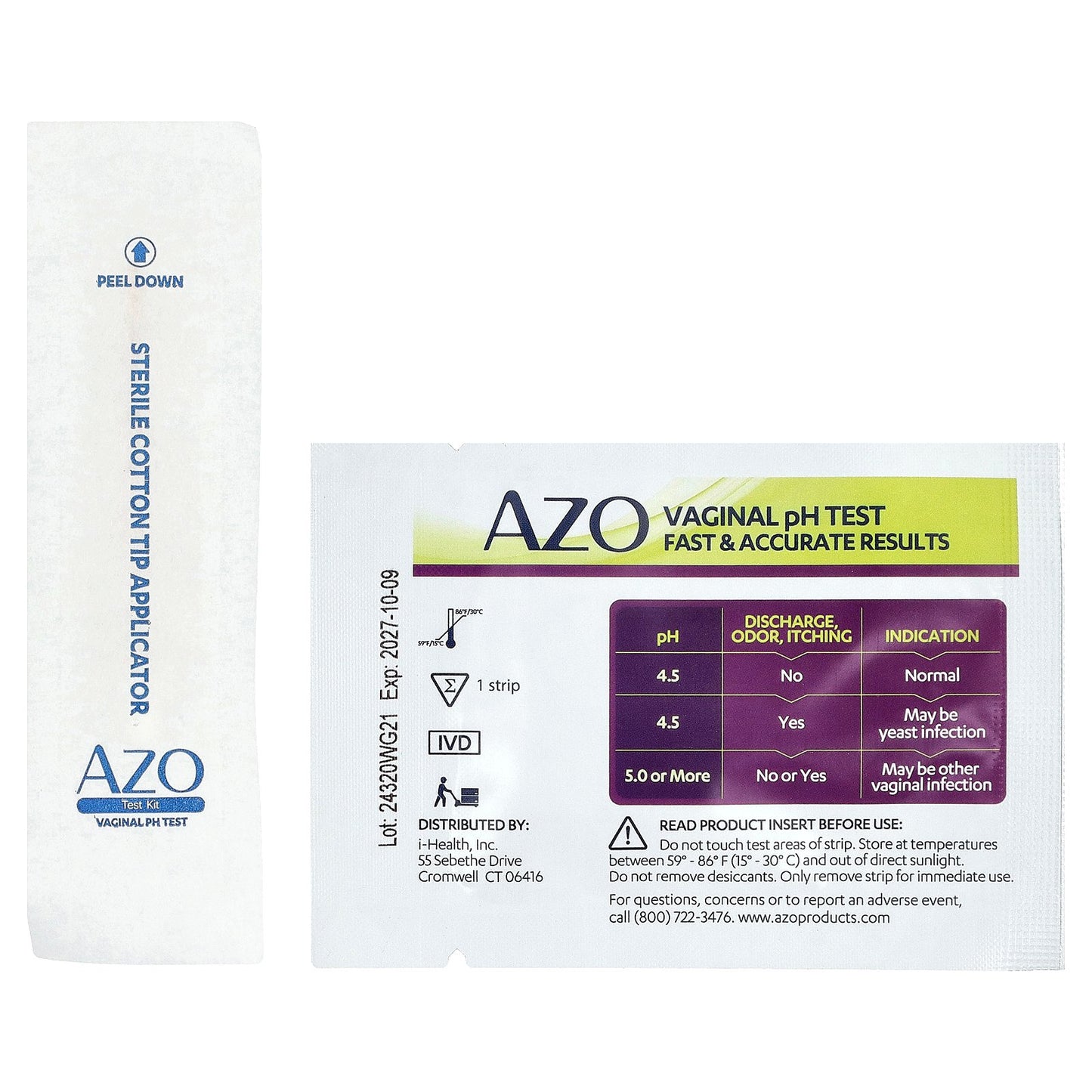 AZO, Test Strips Vaginal pH, 2 Tests