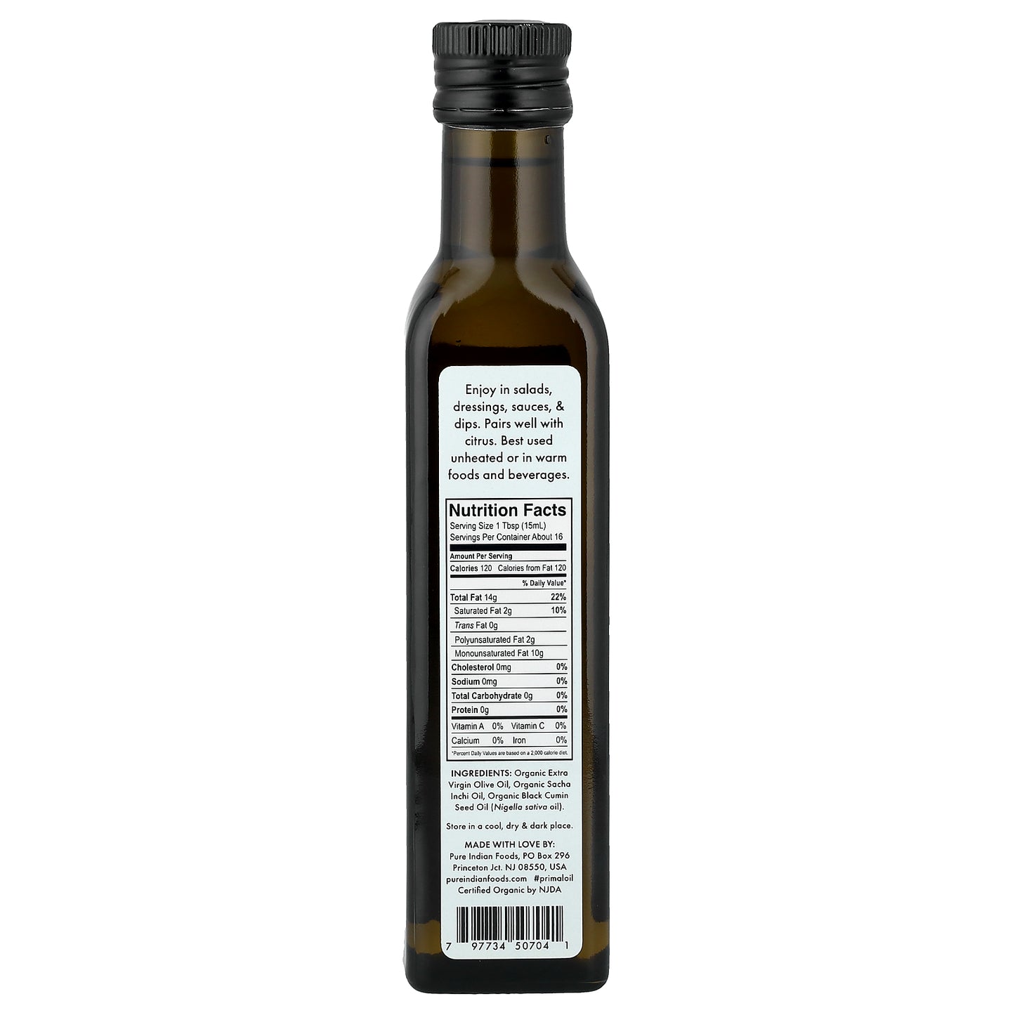 Pure Indian Foods, Organic Cold Pressed Extra-Virgin Primal Oil®, 250 ml