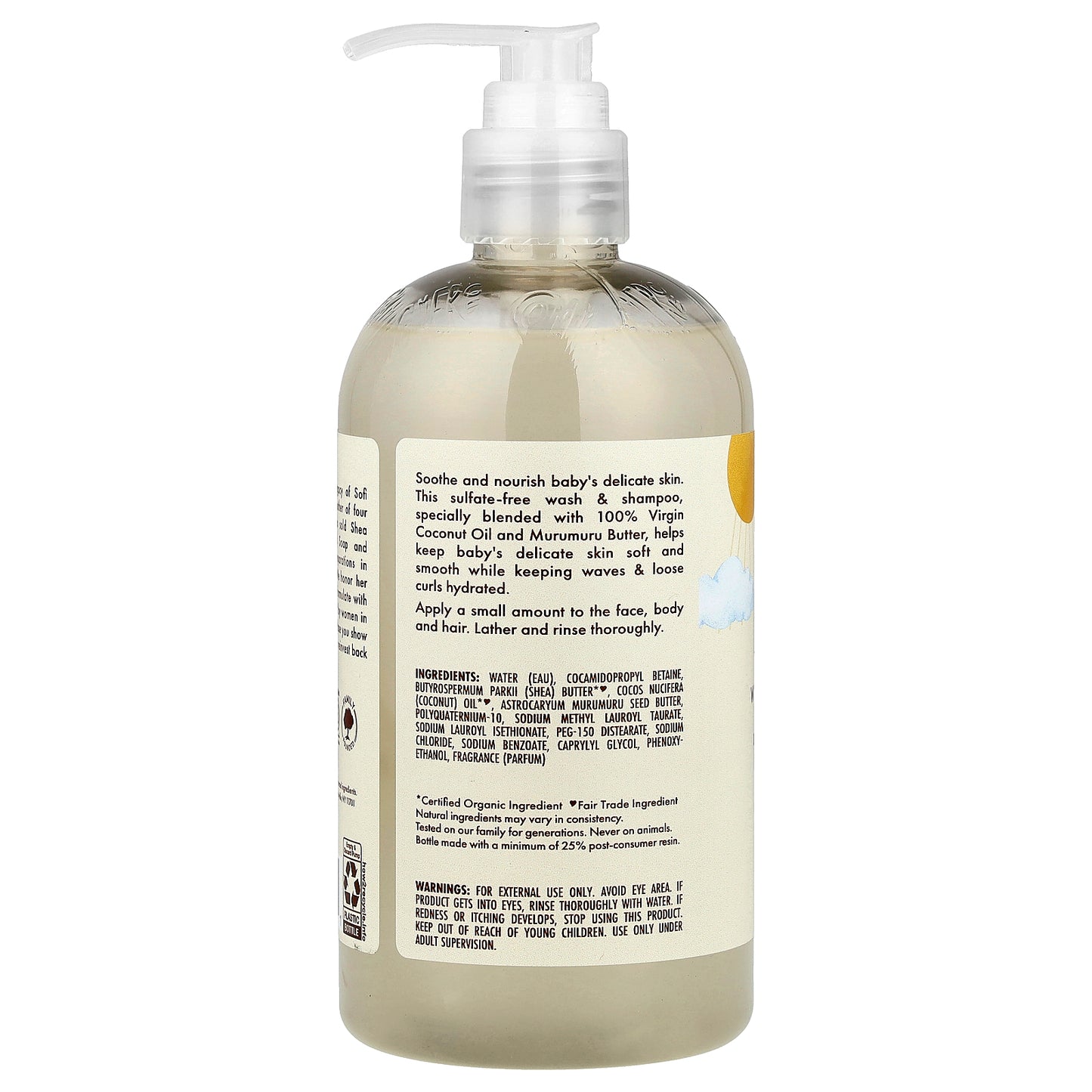 SheaMoisture, Baby Wash & Shampoo, 100% Virgin Coconut Oil, 13 fl oz (384 ml)